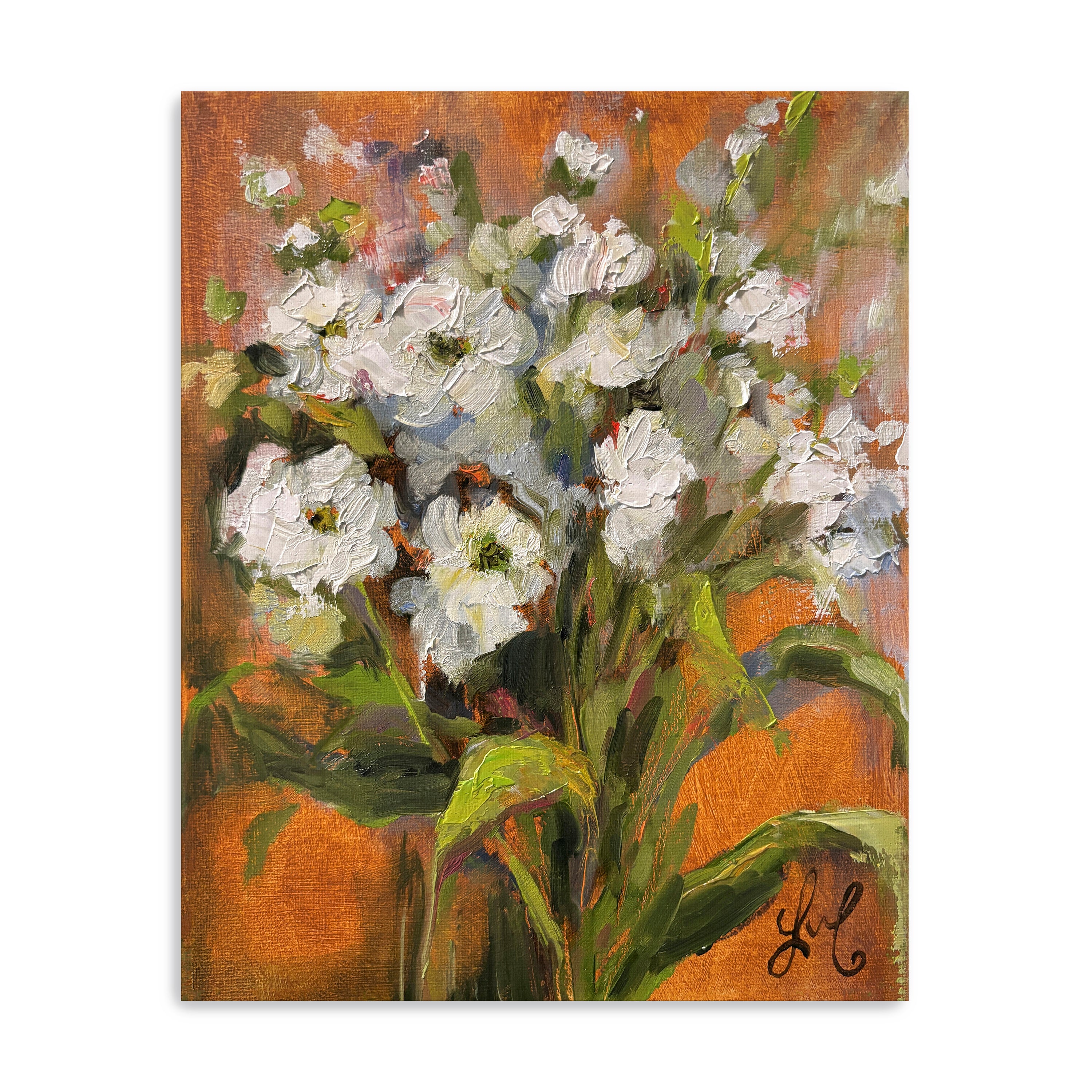 White Flowers Canvas Giclee