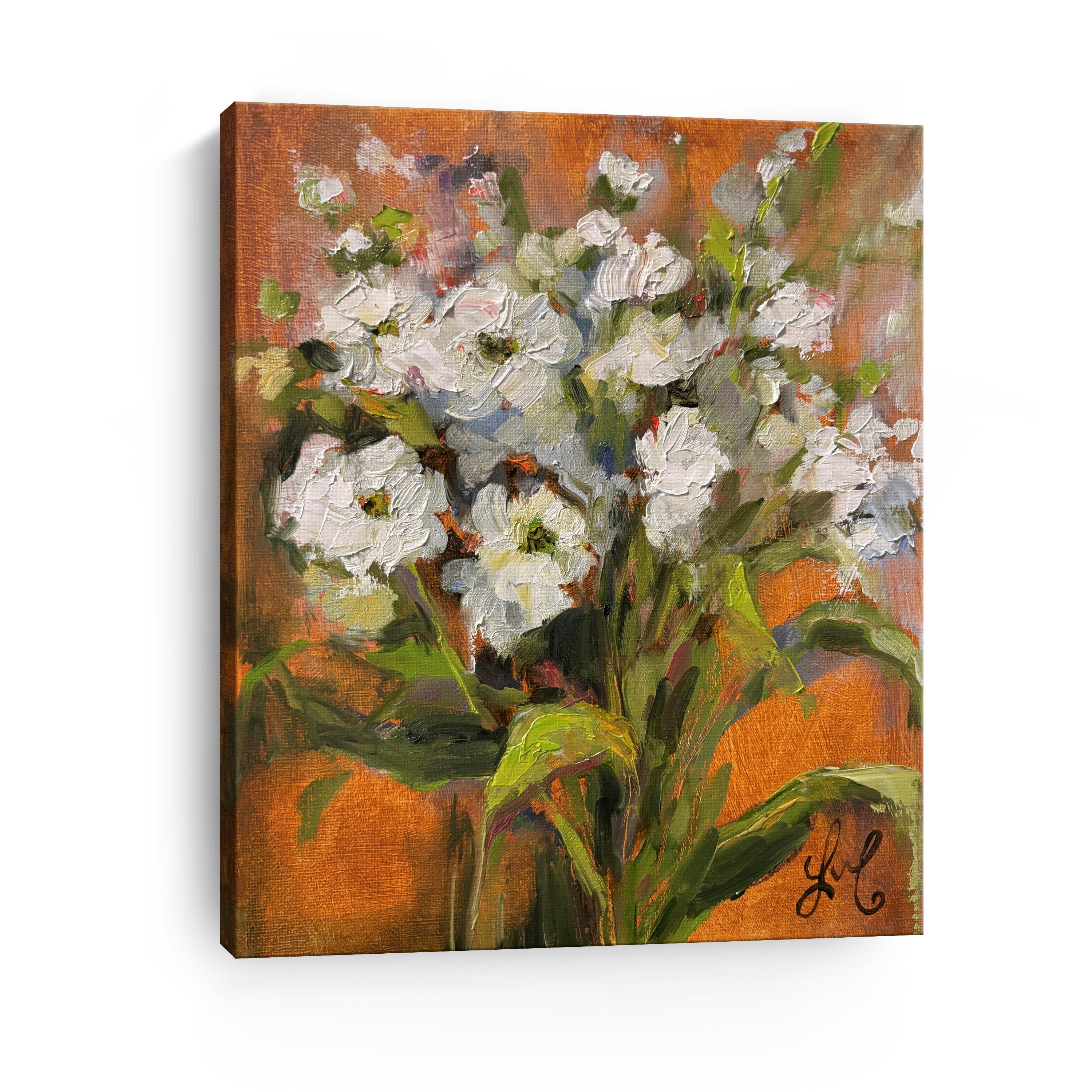 White Flowers Canvas Giclee