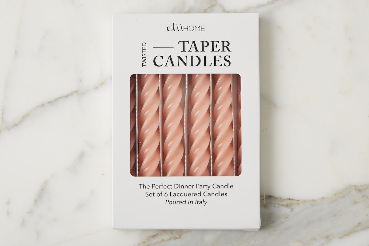 Lacquer Twisted Taper Candles, Set of 6