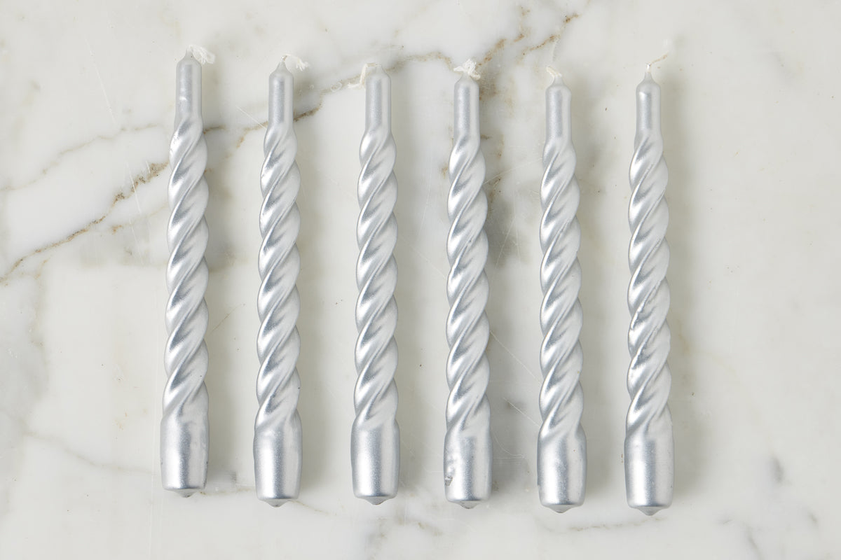 Lacquered Twisted Taper Candles, Set of 6