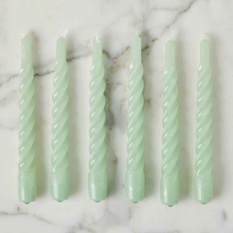 Lacquer Twisted Taper Candles, Set of 6