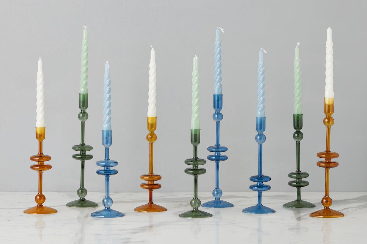 Lacquer Twisted Taper Candles, Set of 6