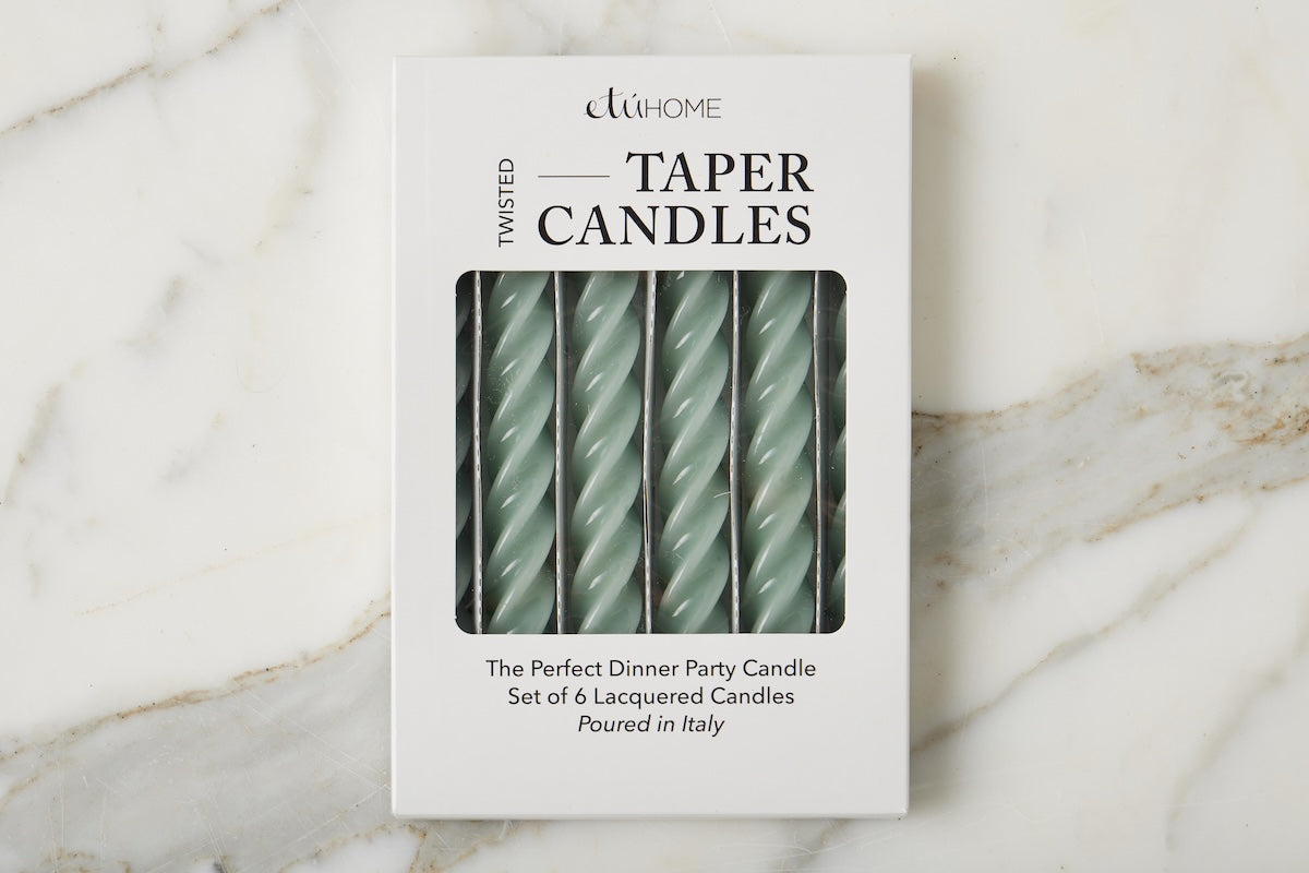 Lacquer Twisted Taper Candles, Set of 6