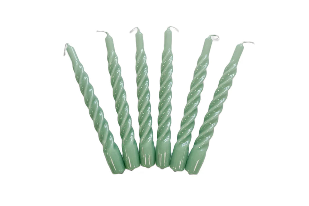 Lacquer Twisted Taper Candles, Set of 6
