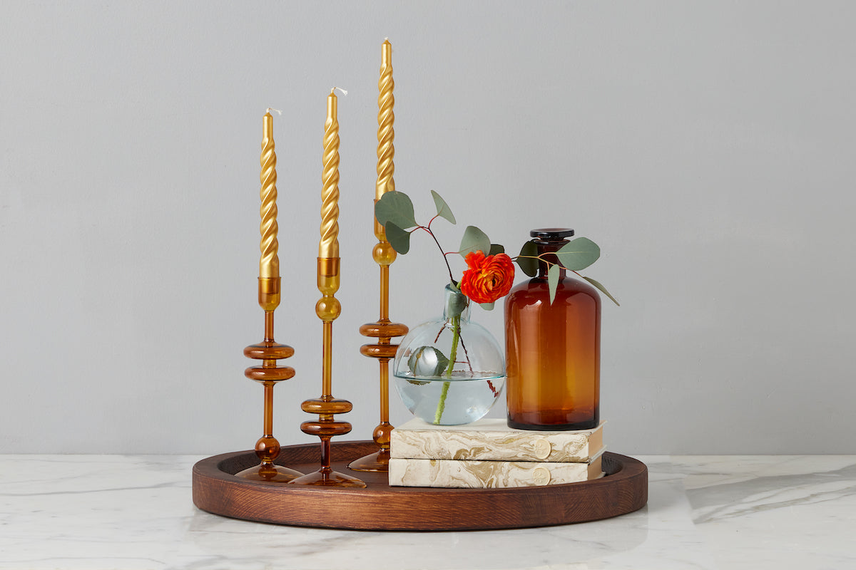 Lacquer Twisted Taper Candles, Set of 6
