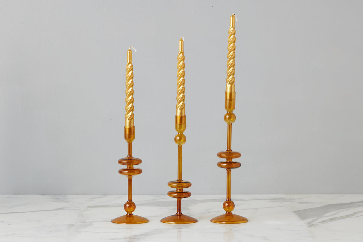 Lacquer Twisted Taper Candles, Set of 6