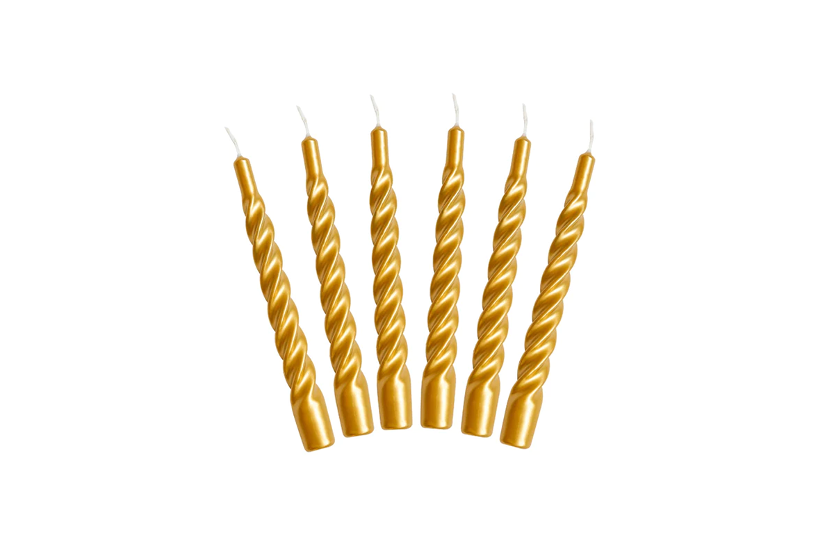 Lacquer Twisted Taper Candles, Set of 6