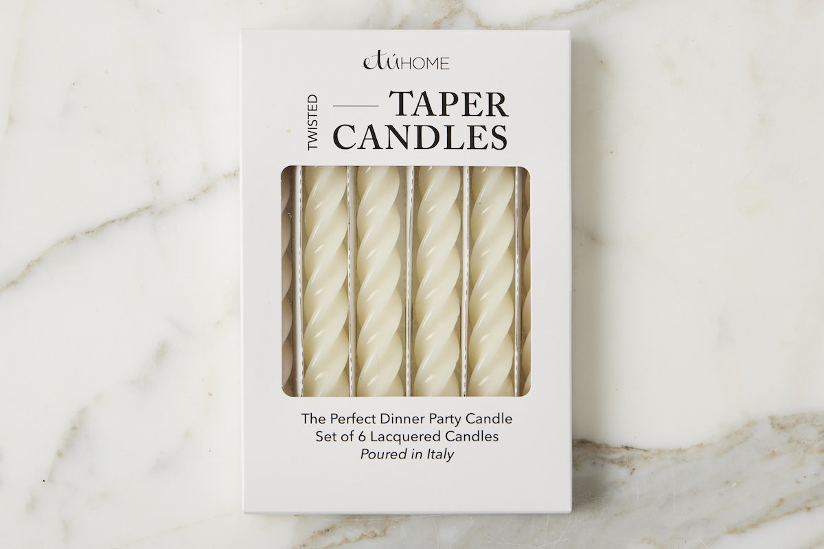 Lacquer Twisted Taper Candles, Set of 6