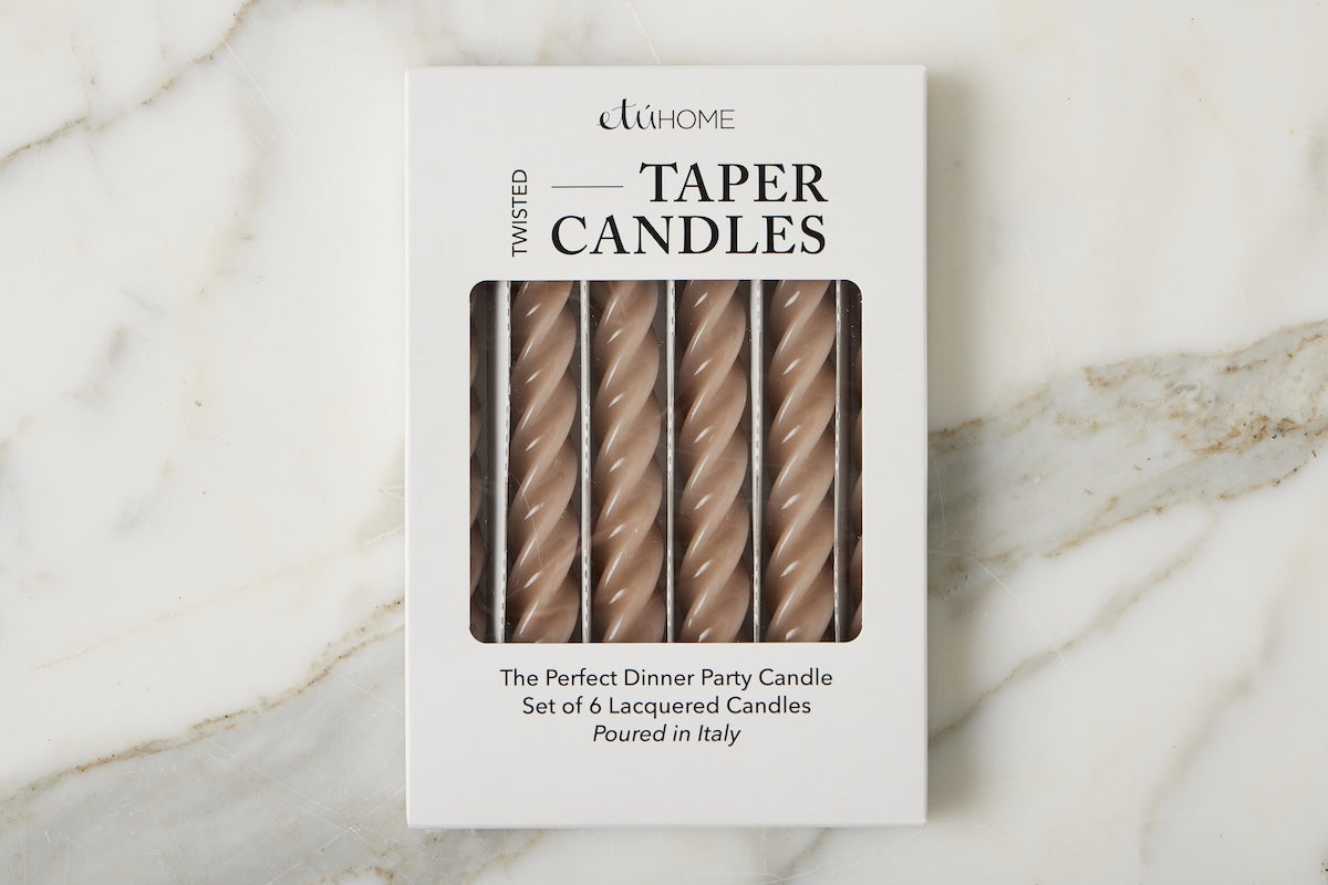 Lacquer Twisted Taper Candles, Set of 6