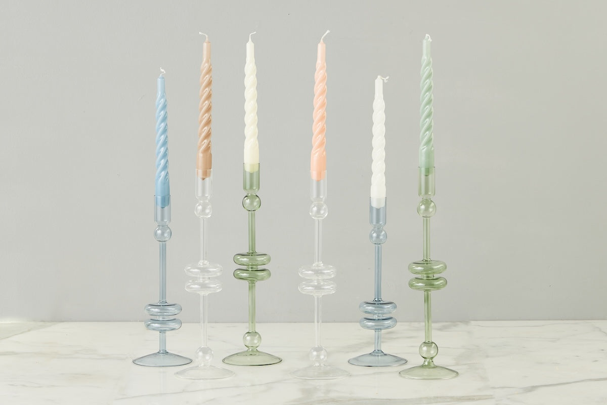 Lacquer Twisted Taper Candles, Set of 6