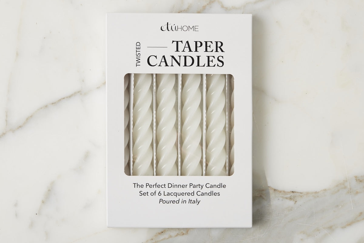 Lacquer Twisted Taper Candles, Set of 6
