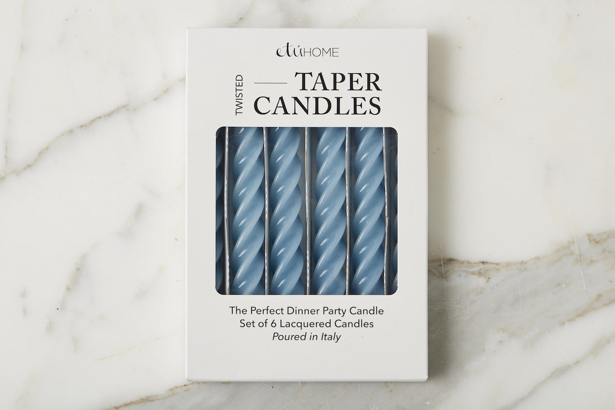 Lacquer Twisted Taper Candles, Set of 6