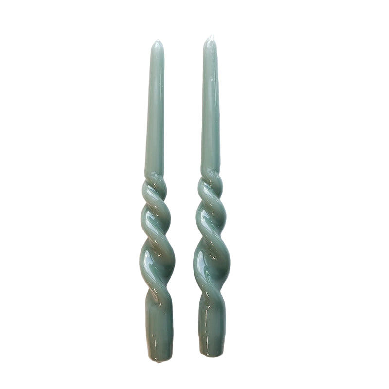 Lacquer Tall Twisted Taper Candles, Set of 2