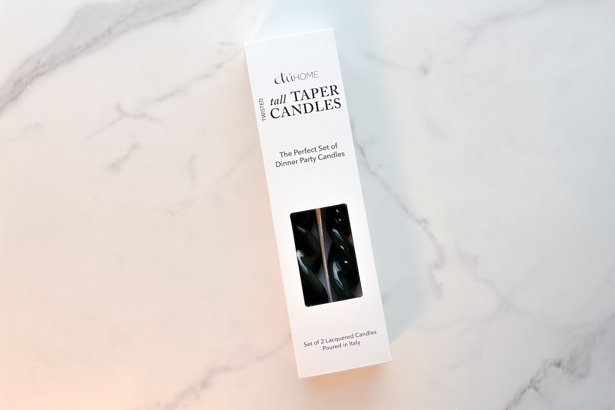 Lacquer Tall Twisted Taper Candles, Set of 2