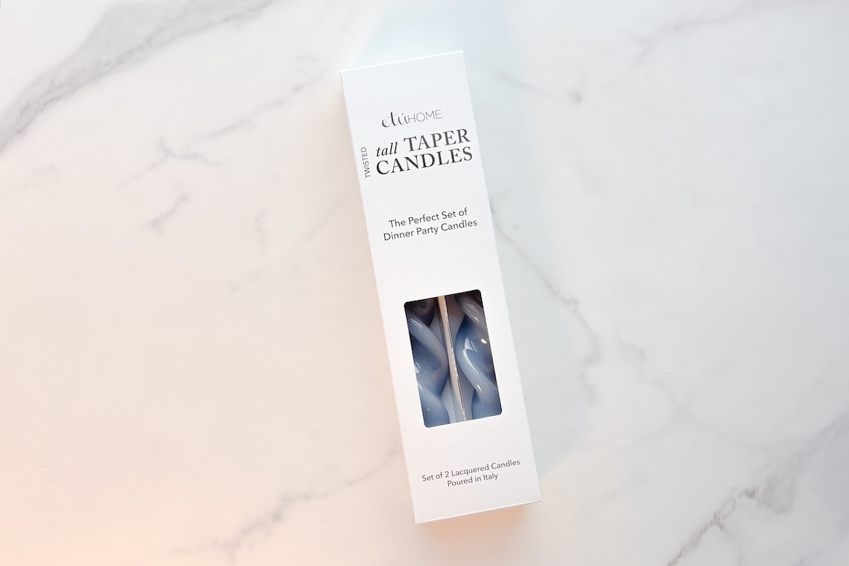 Lacquer Tall Twisted Taper Candles, Set of 2