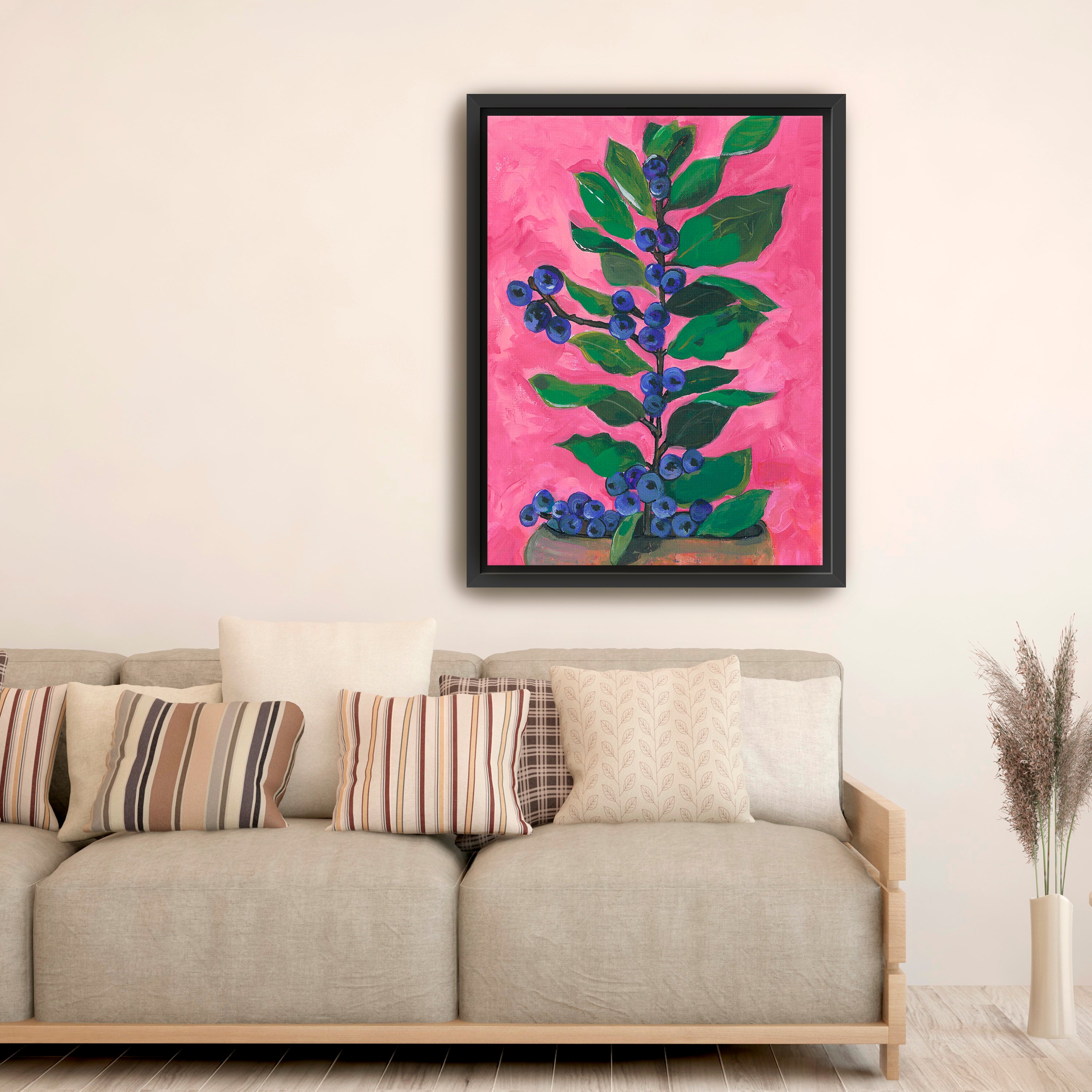 Blueberry love Canvas Giclee