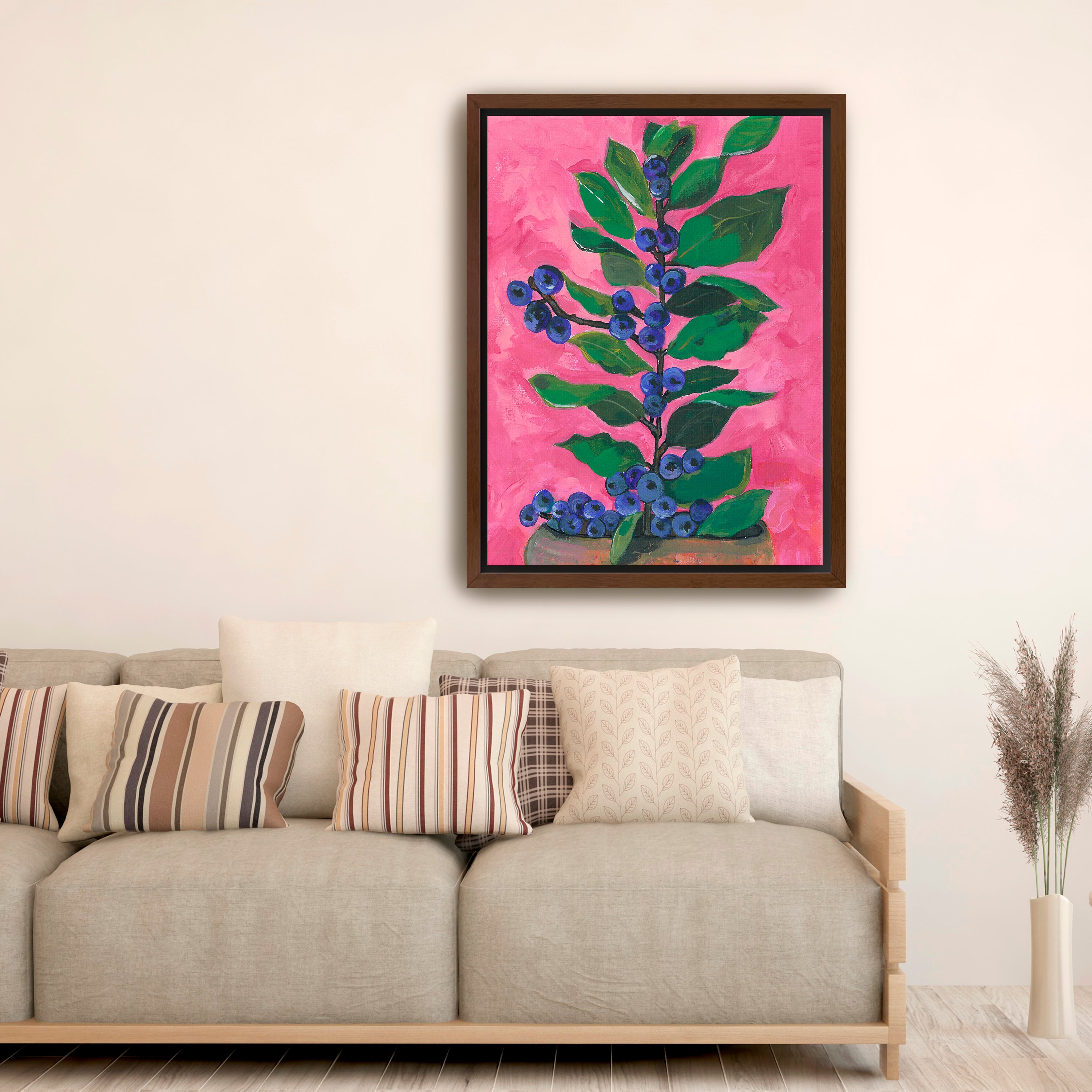 Blueberry love Canvas Giclee