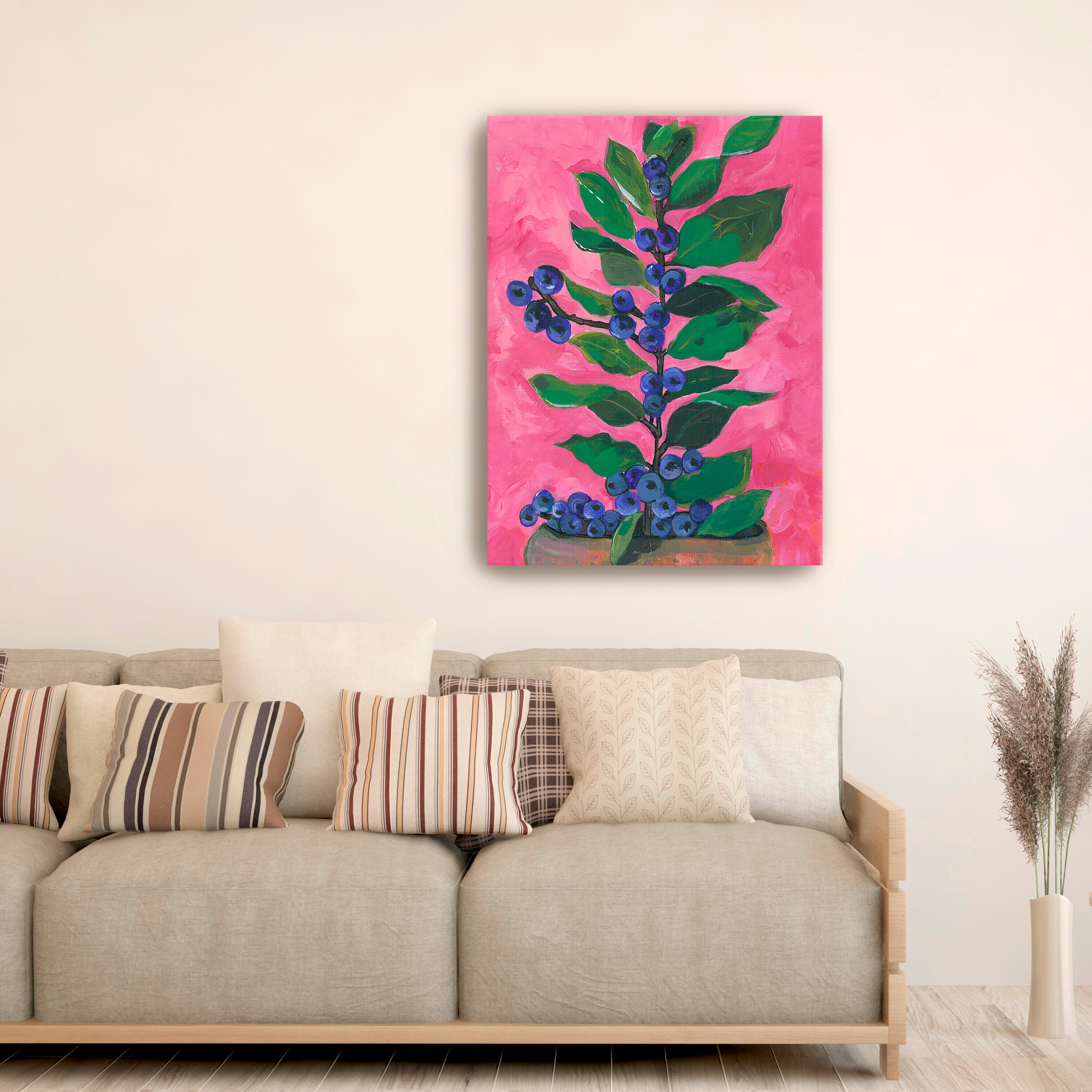 Blueberry love Canvas Giclee