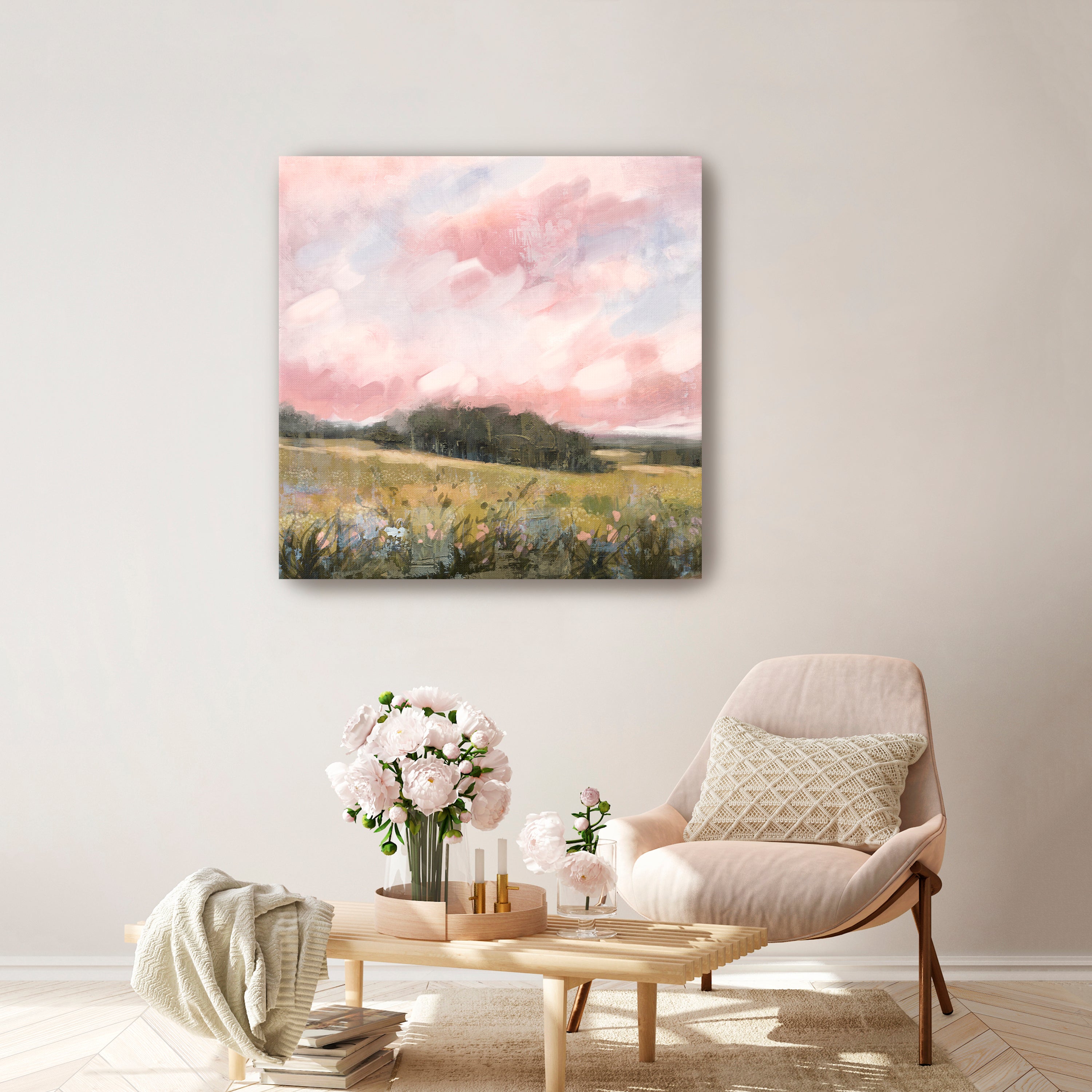 Spring fields I Canvas Giclee Wall Art