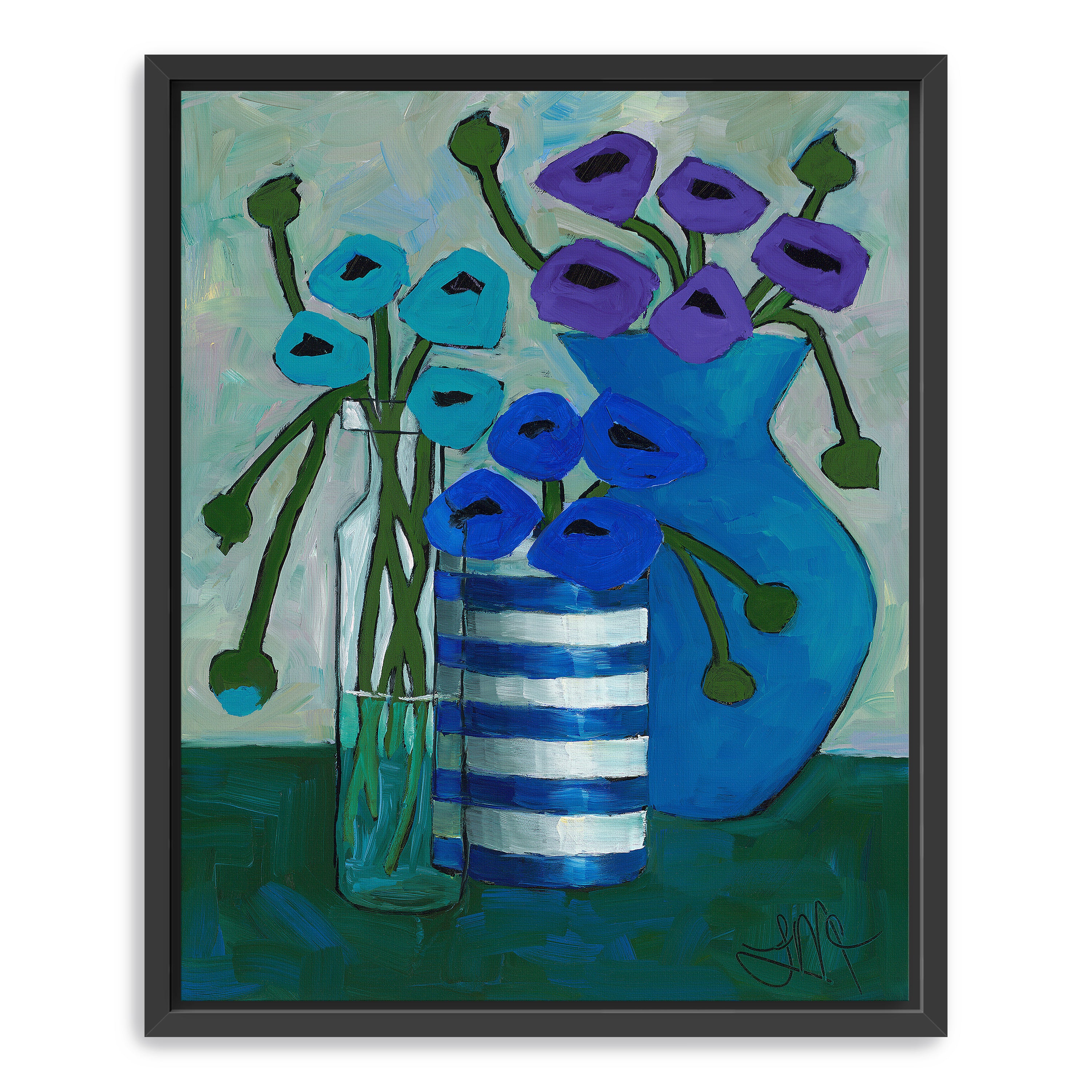 Cool Colors in Bloom Canvas Giclee