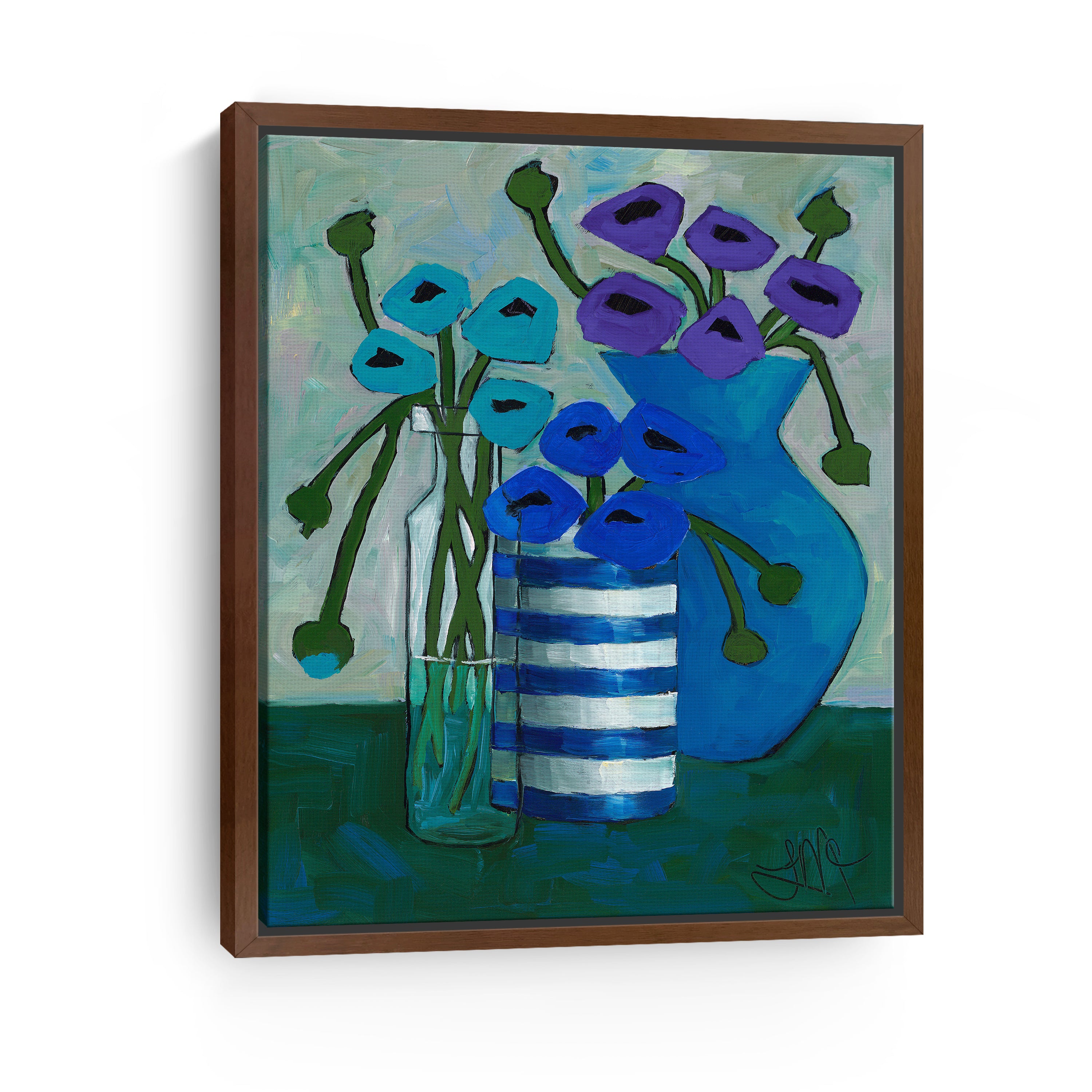 Cool Colors in Bloom Canvas Giclee