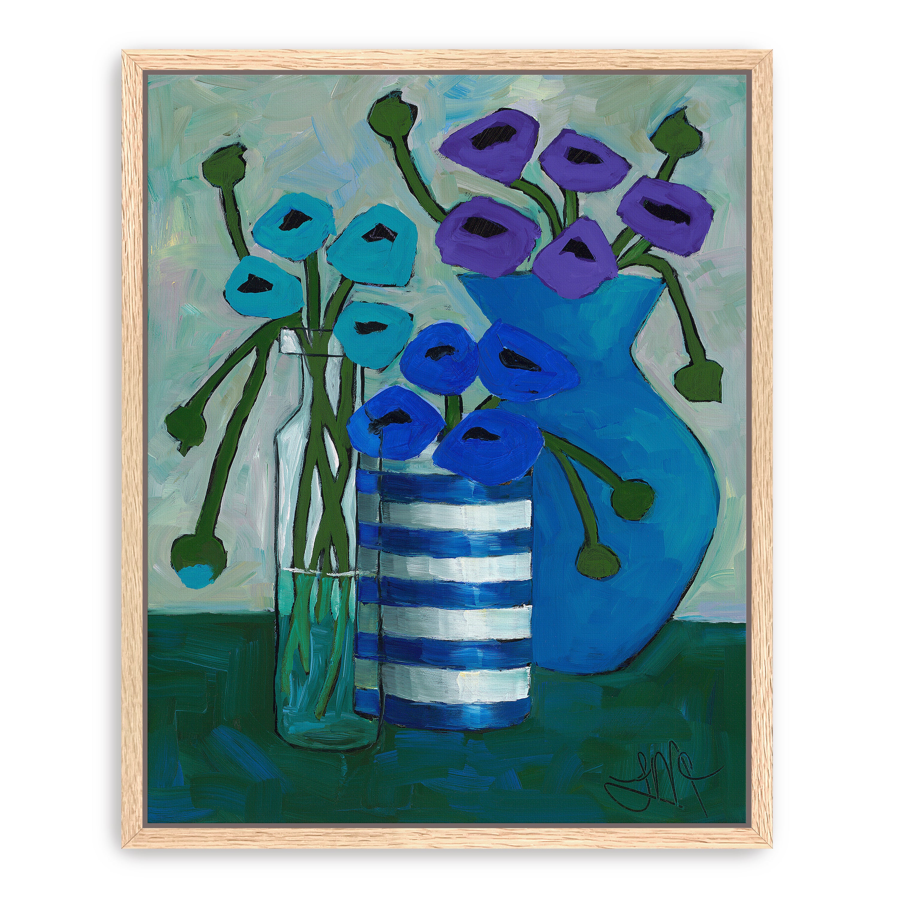 Cool Colors in Bloom Canvas Giclee