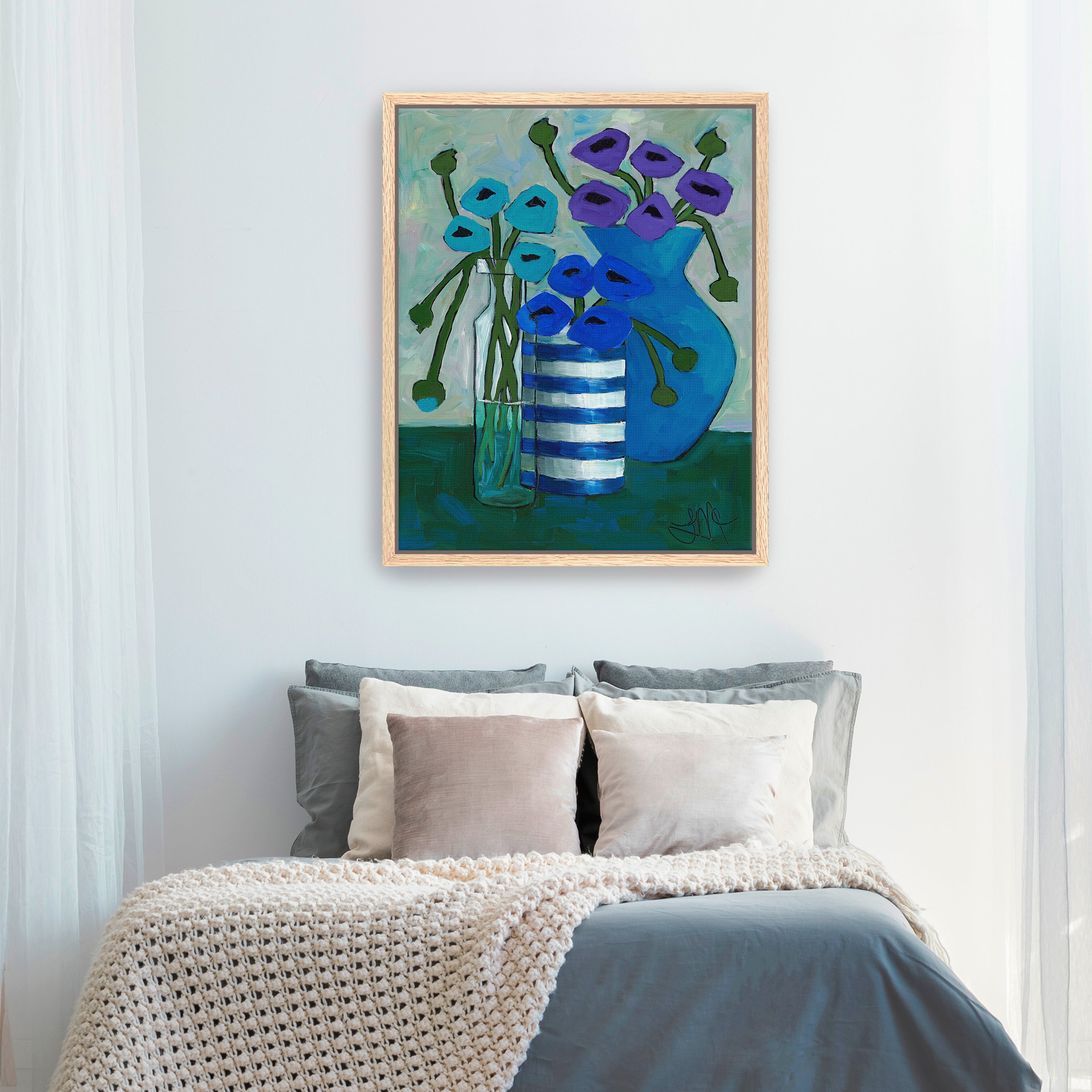 Cool Colors in Bloom Canvas Giclee