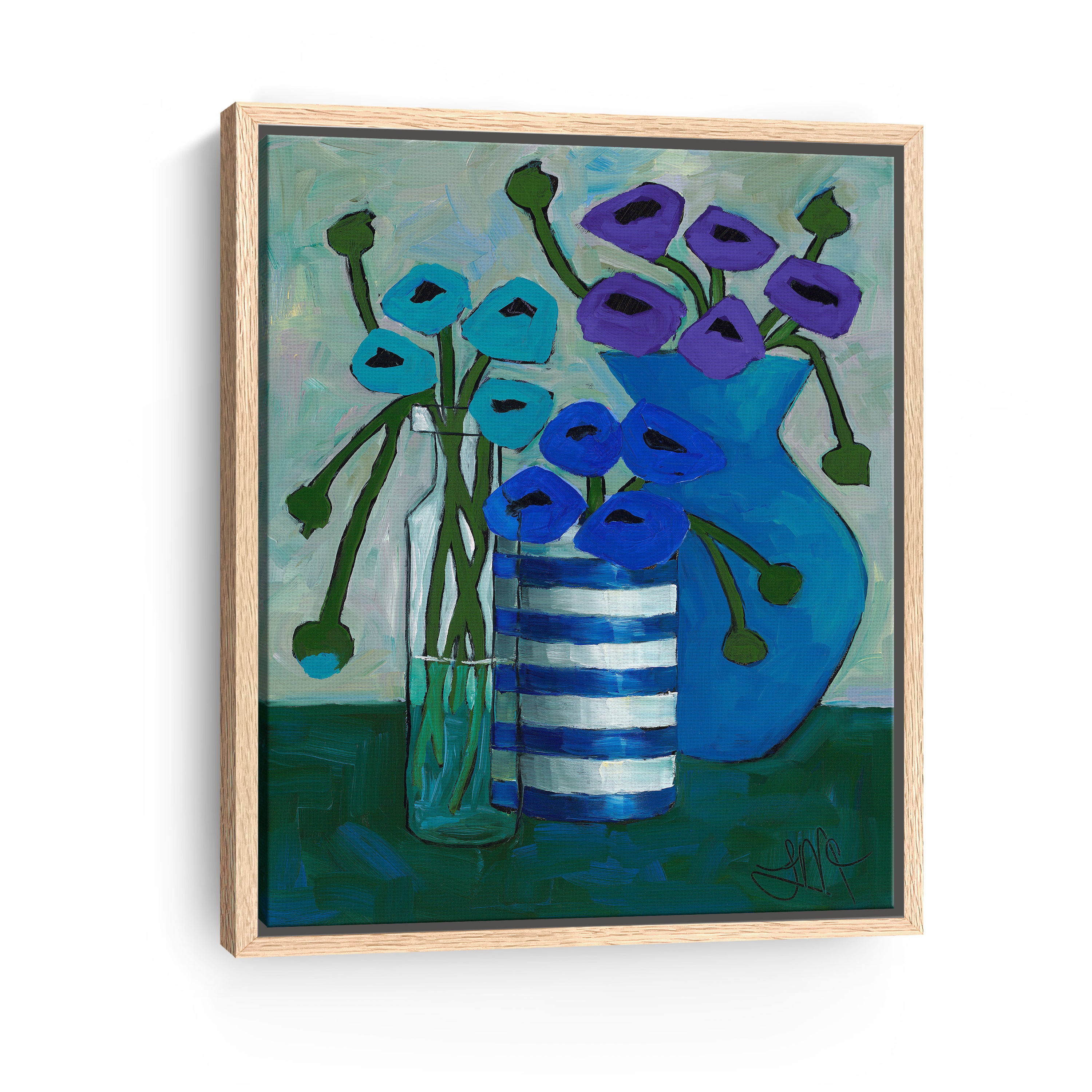 Cool Colors in Bloom Canvas Giclee
