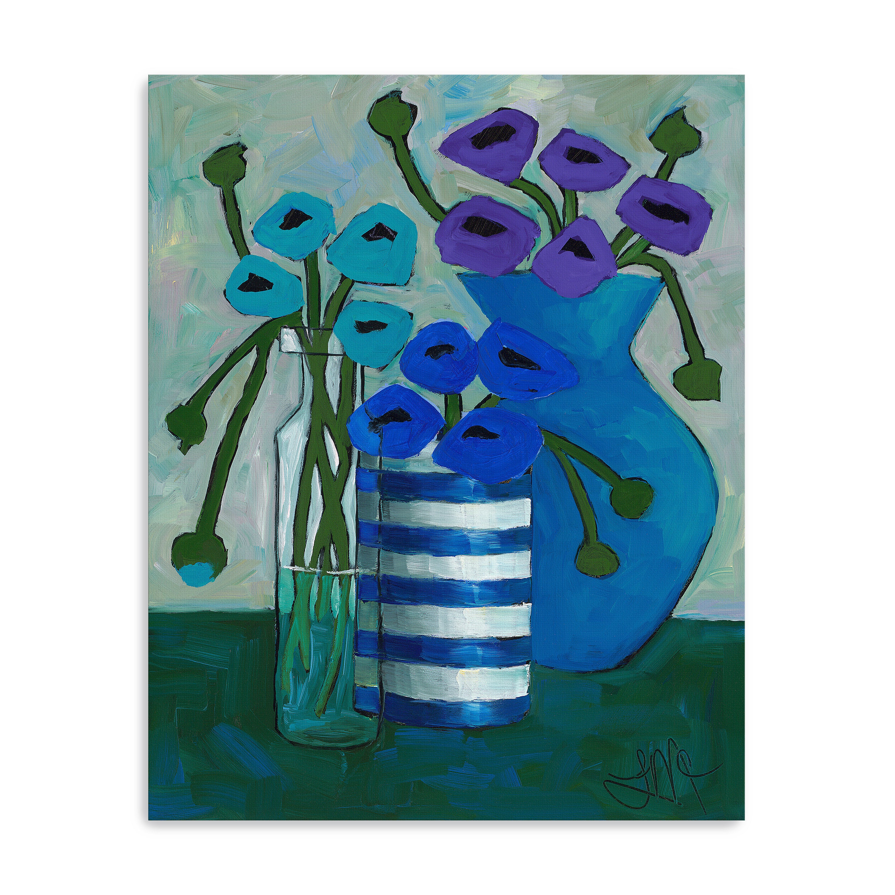 Cool Colors in Bloom Canvas Giclee