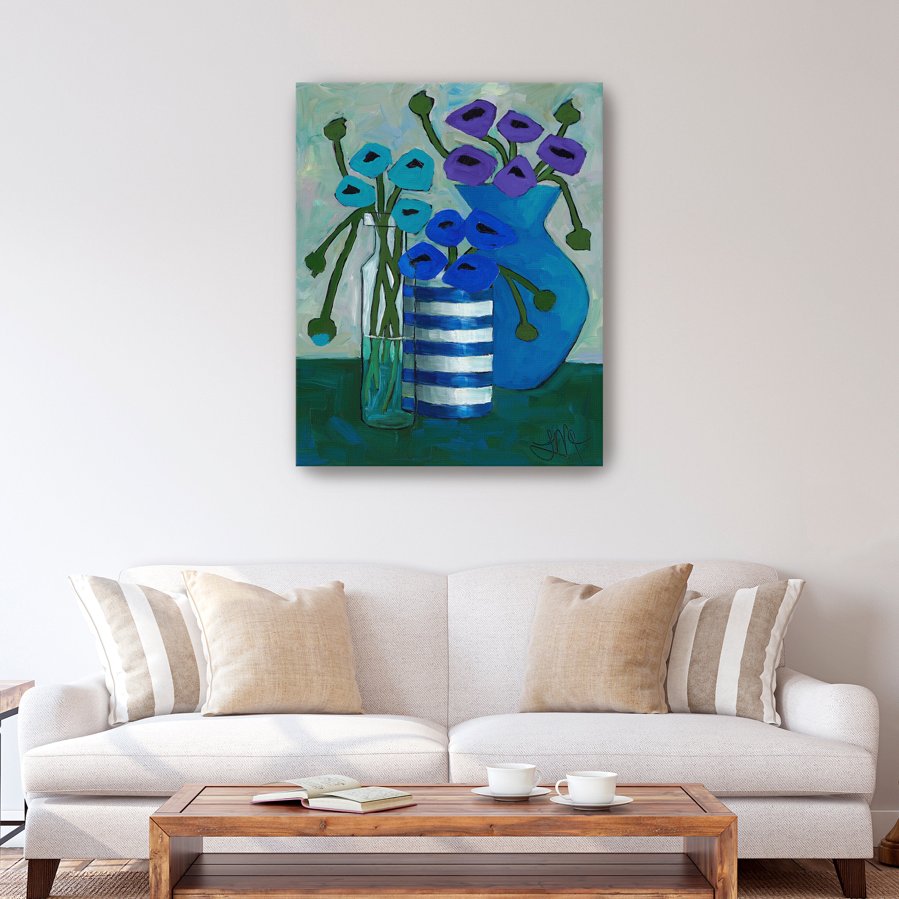 Cool Colors in Bloom Canvas Giclee