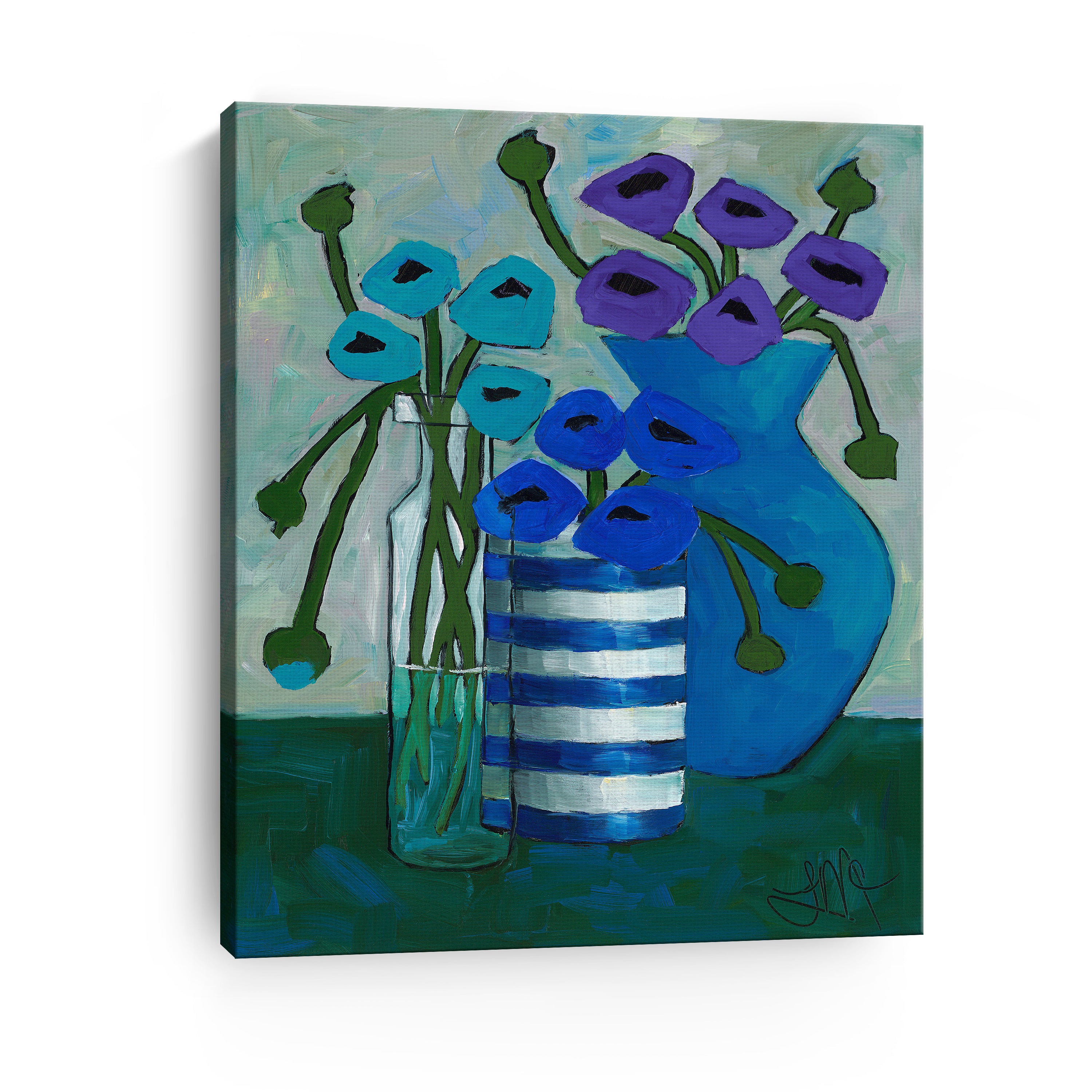 Cool Colors in Bloom Canvas Giclee