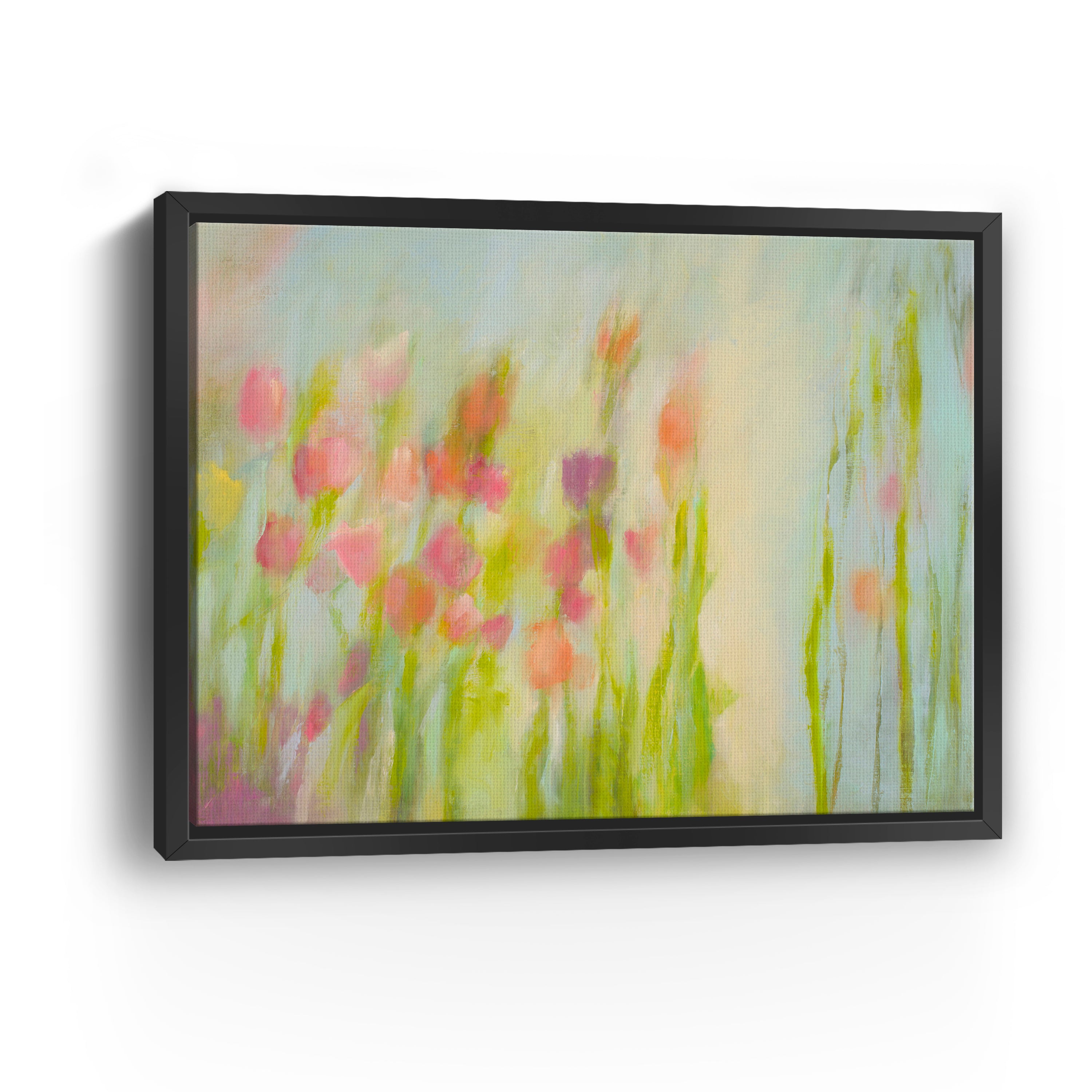 Garden Light Canvas Giclee with Oak Frame