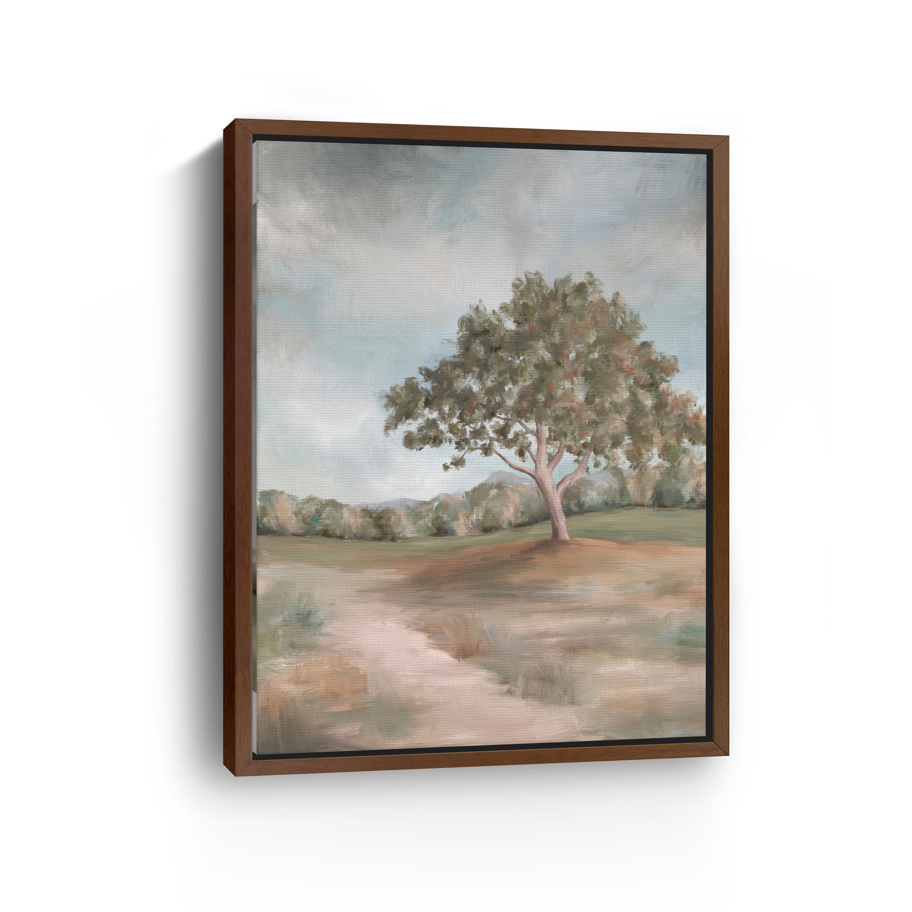 Garden Light Canvas Giclee with Oak Frame