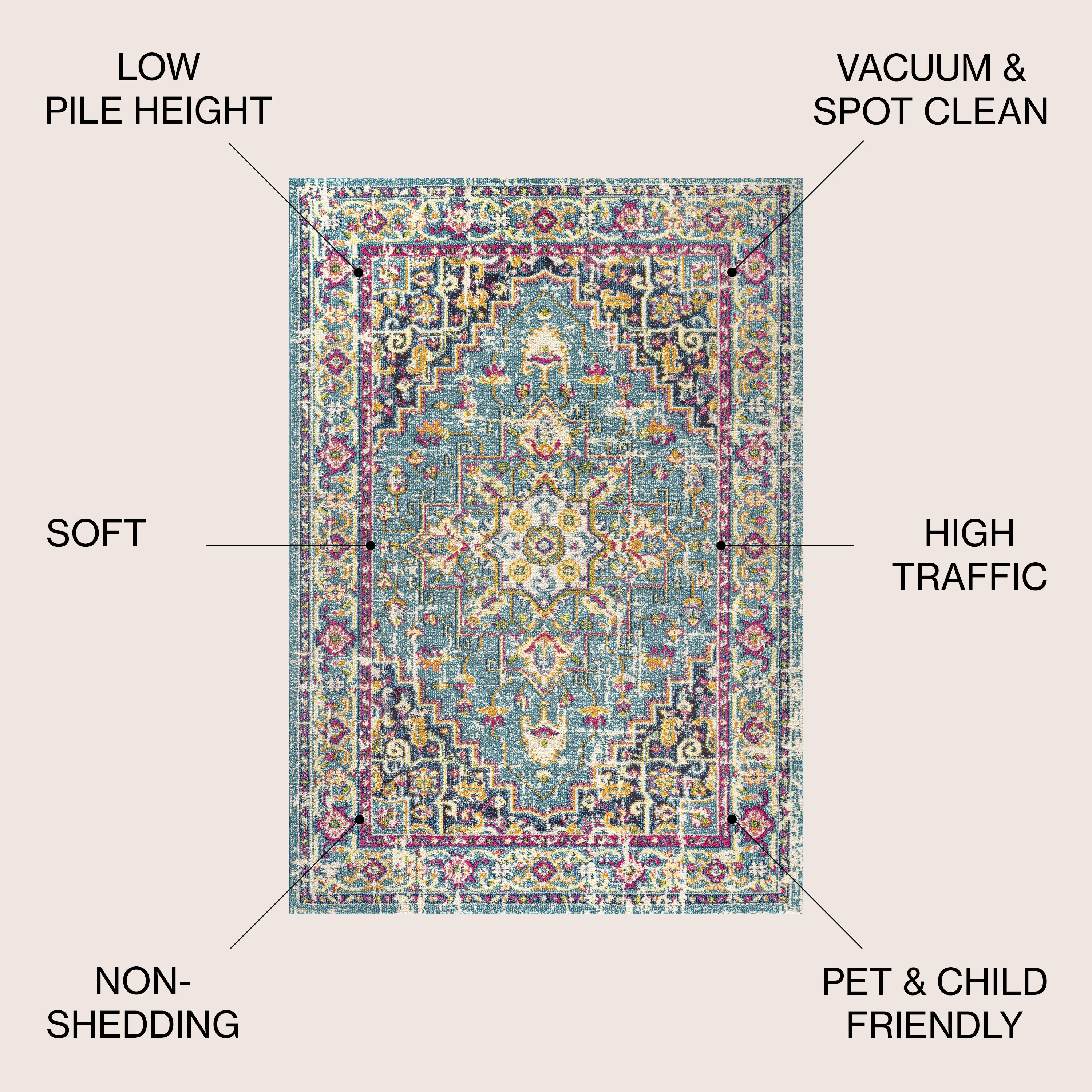 Brooklyn Geometric Medallion Area Rug