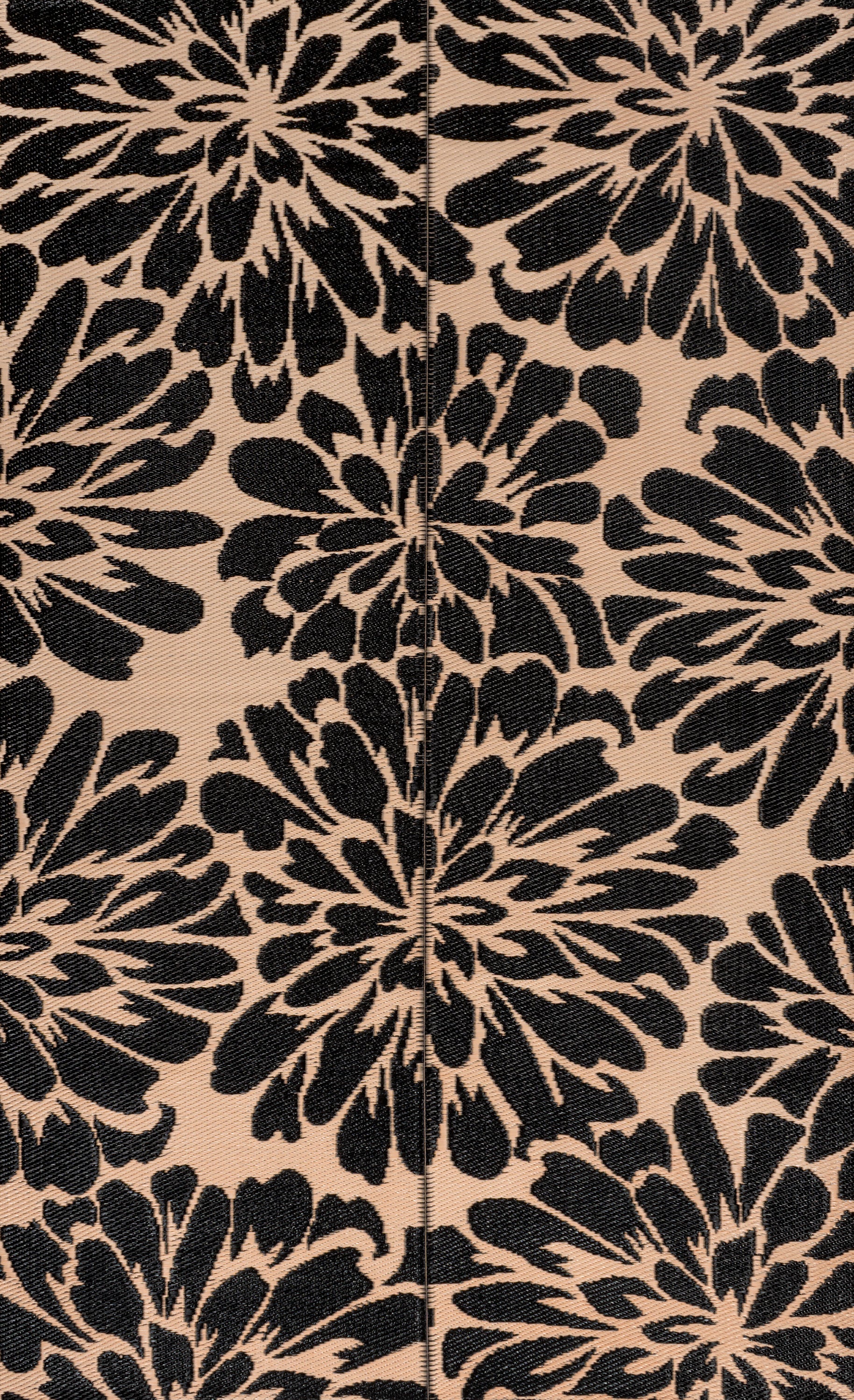 Bloom Modern Floral II Foldable Waterproof Reversible Plastic Straw Outdoor Rug
