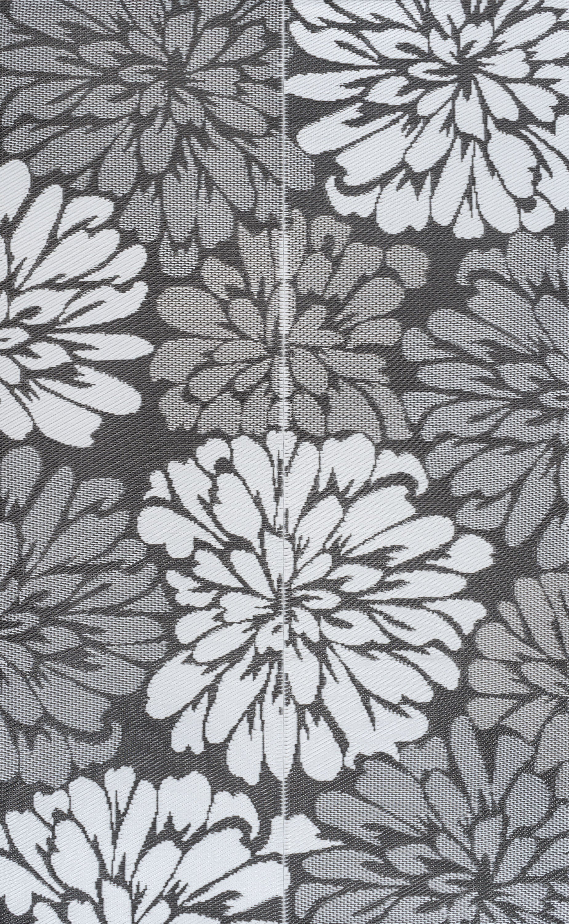 Bloom Modern Floral II Foldable Waterproof Reversible Plastic Straw Outdoor Rug