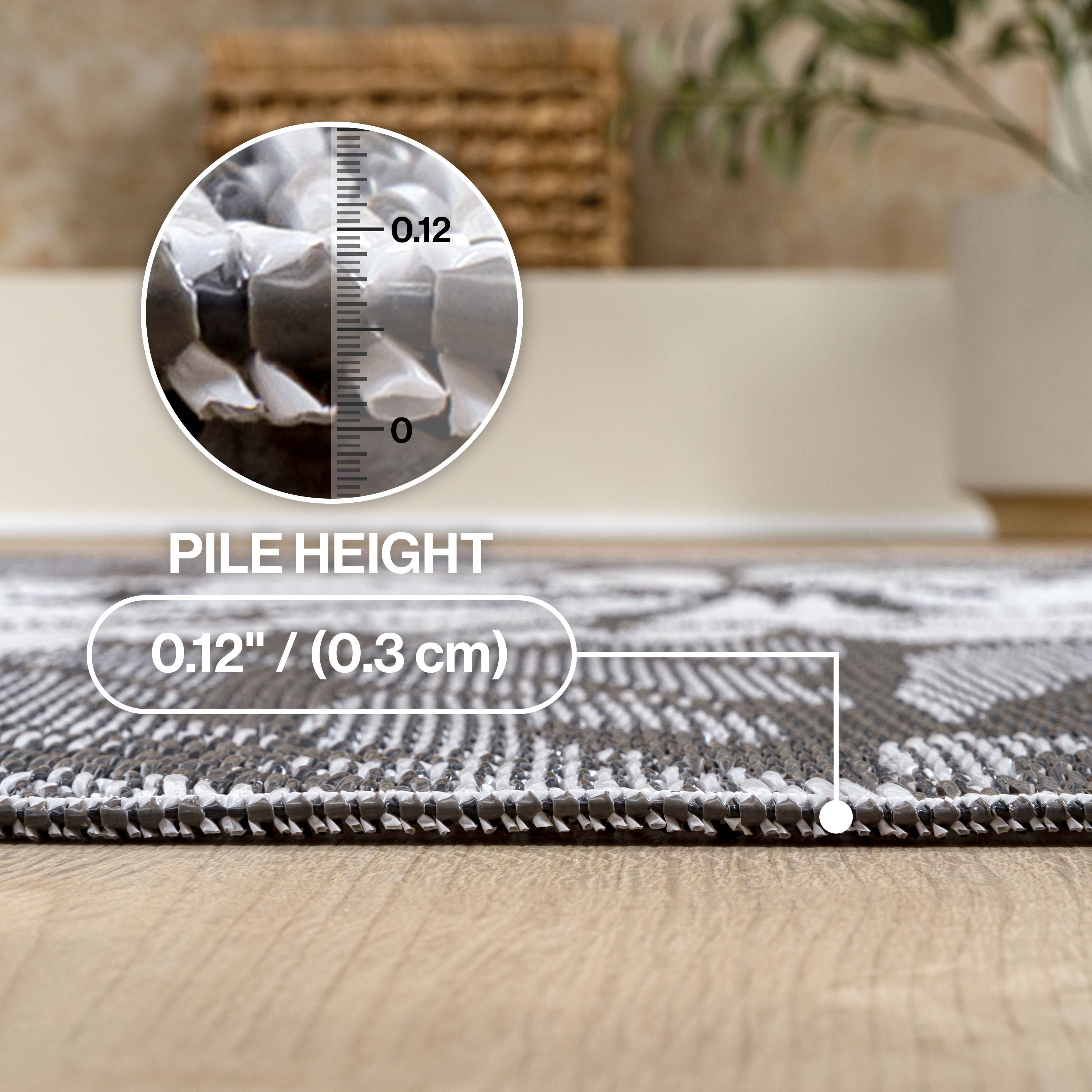 Bloom Modern Floral II Foldable Waterproof Reversible Plastic Straw Outdoor Rug
