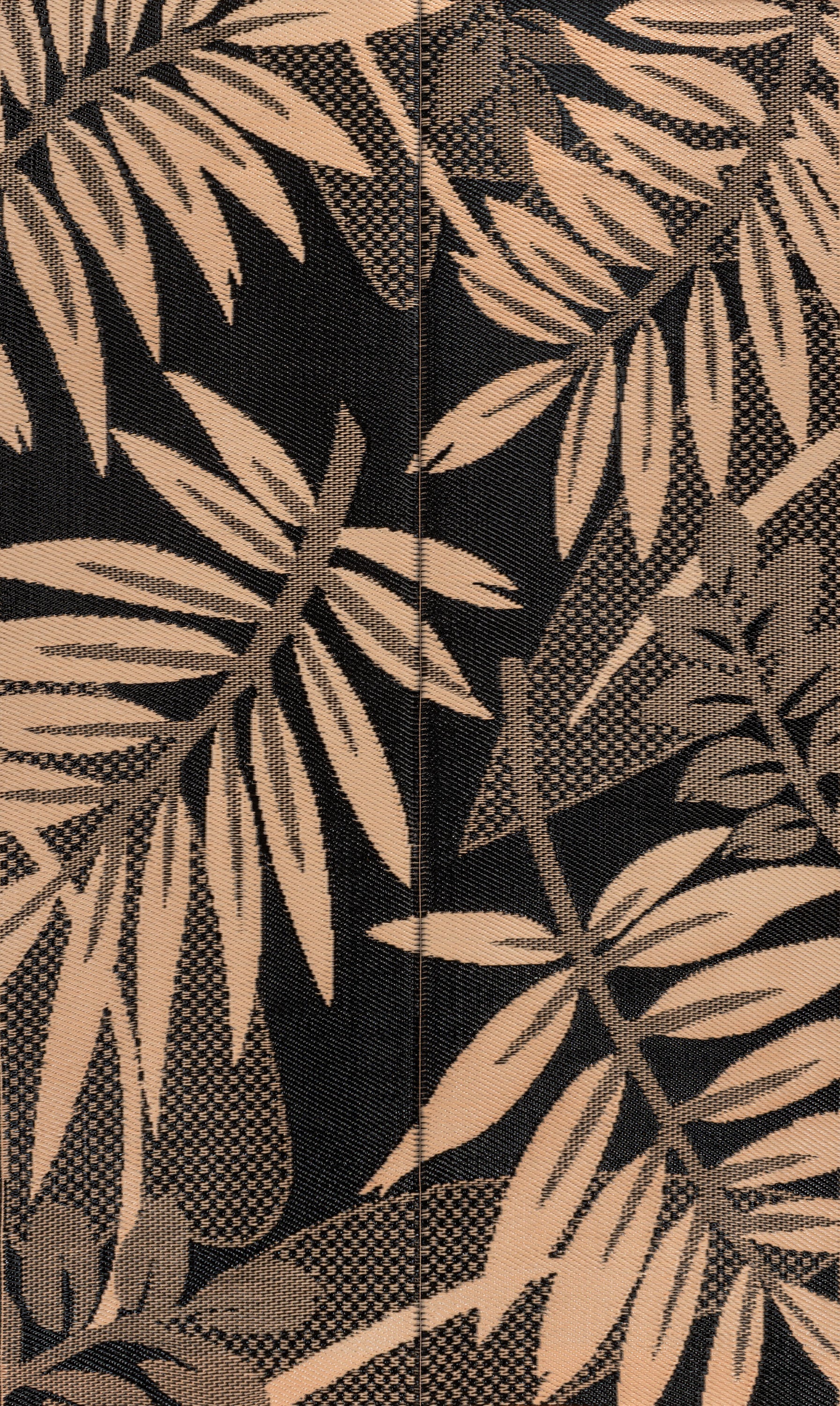 Wilde Classic Botanical Foldable Waterproof Reversible Plastic Straw Outdoor Rug
