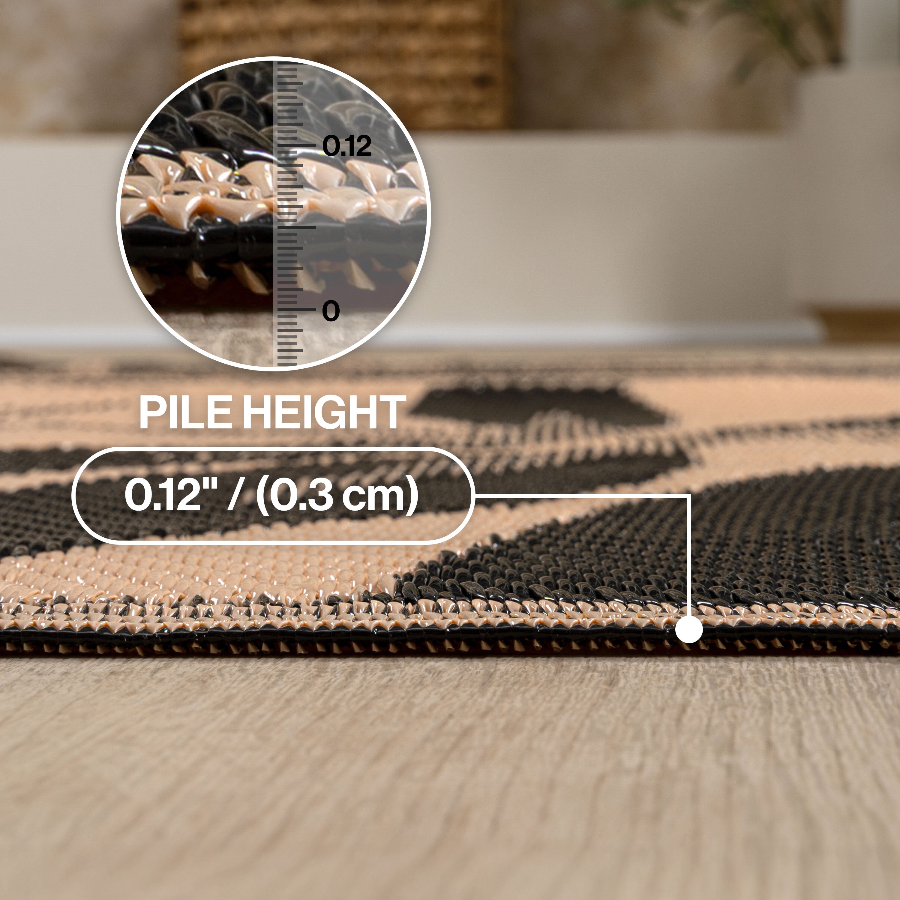 Wilde Classic Botanical Foldable Waterproof Reversible Plastic Straw Outdoor Rug