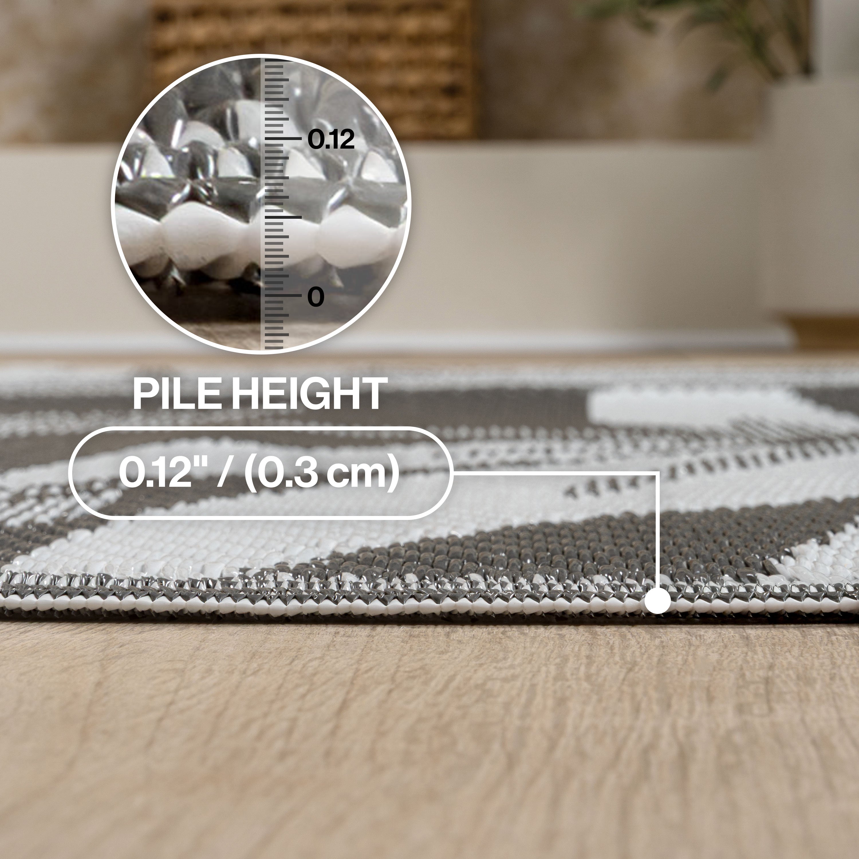 Wilde Classic Botanical Foldable Waterproof Reversible Plastic Straw Outdoor Rug