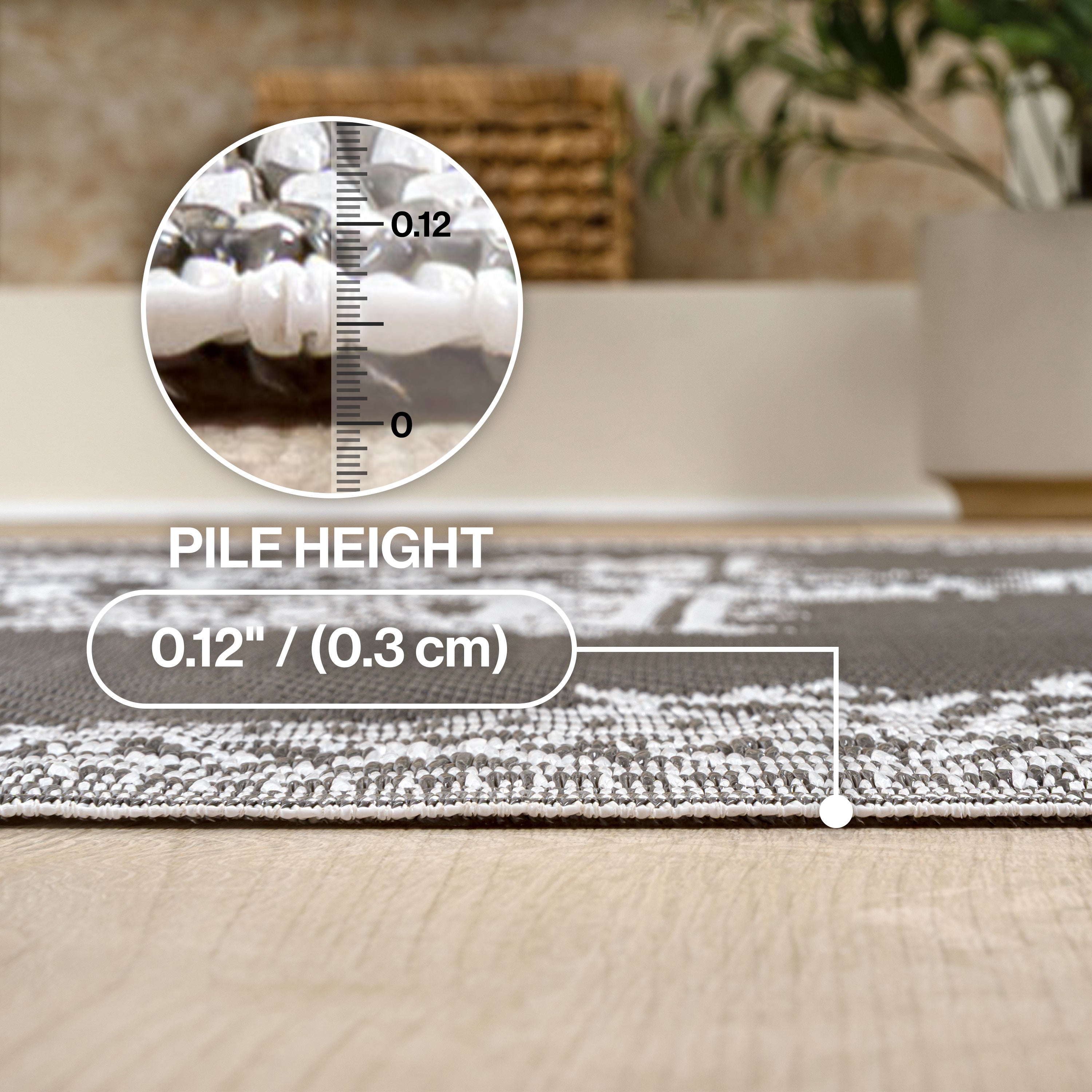 Dory Medallion Border Foldable Waterproof Reversible Plastic Straw Outdoor Rug