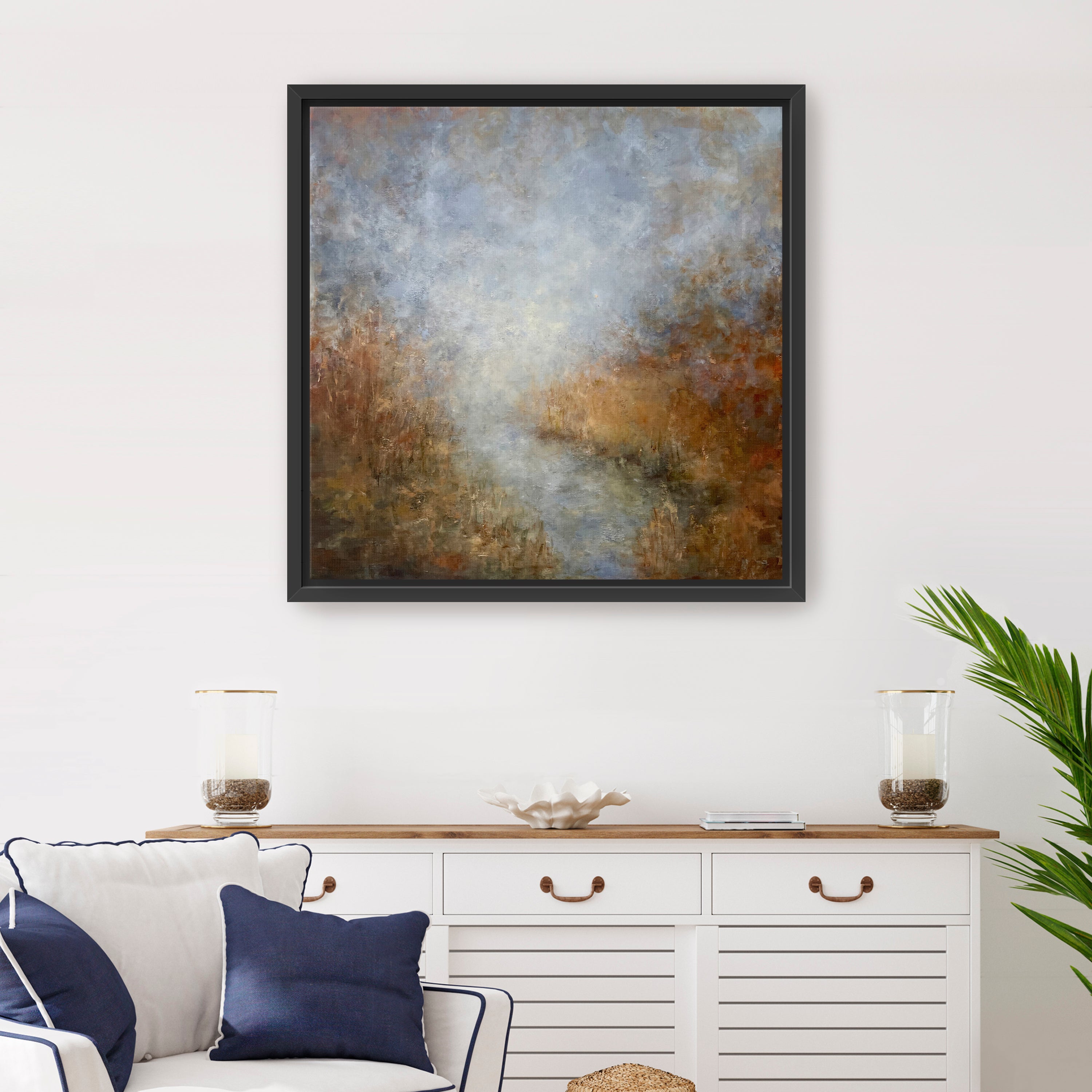 Foggy Lake Canvas Giclee Wall Art