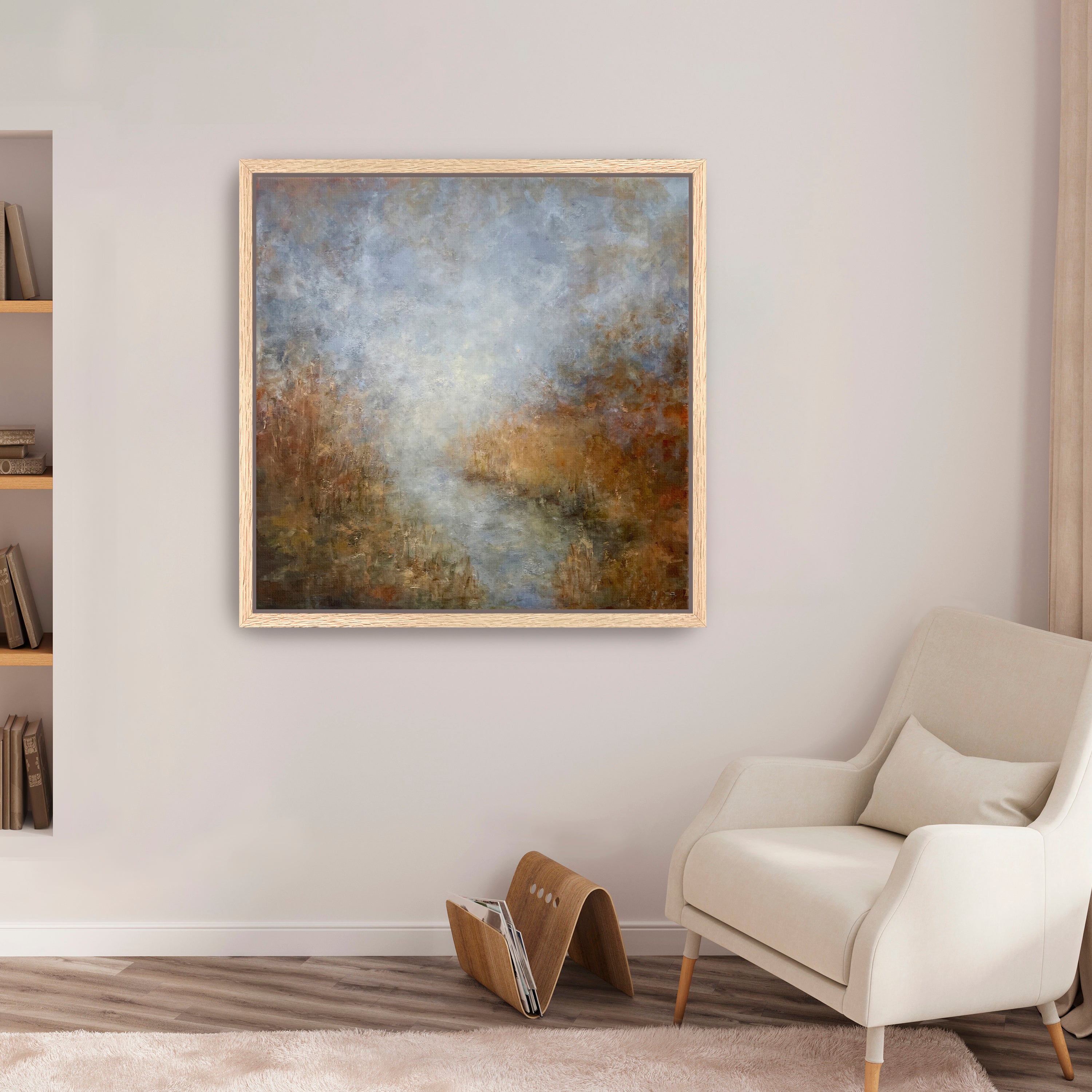 Foggy Lake Canvas Giclee Wall Art