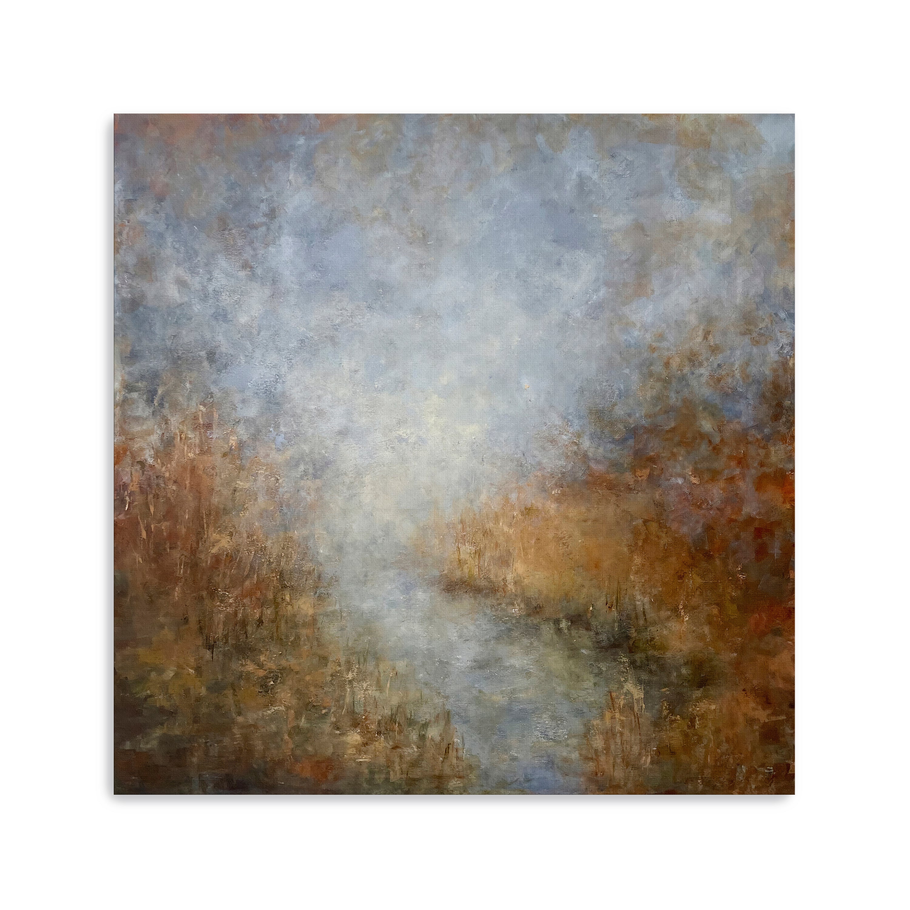 Foggy Lake Canvas Giclee Wall Art