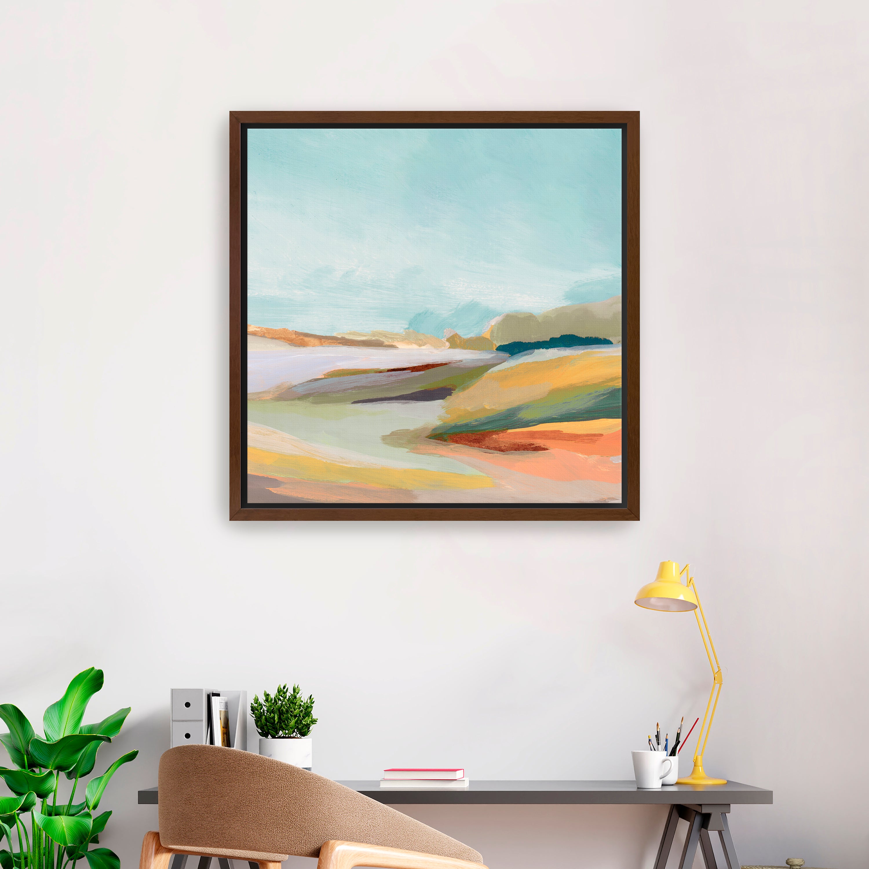 Pastel Horizon and Rolling Hills Canvas Giclee