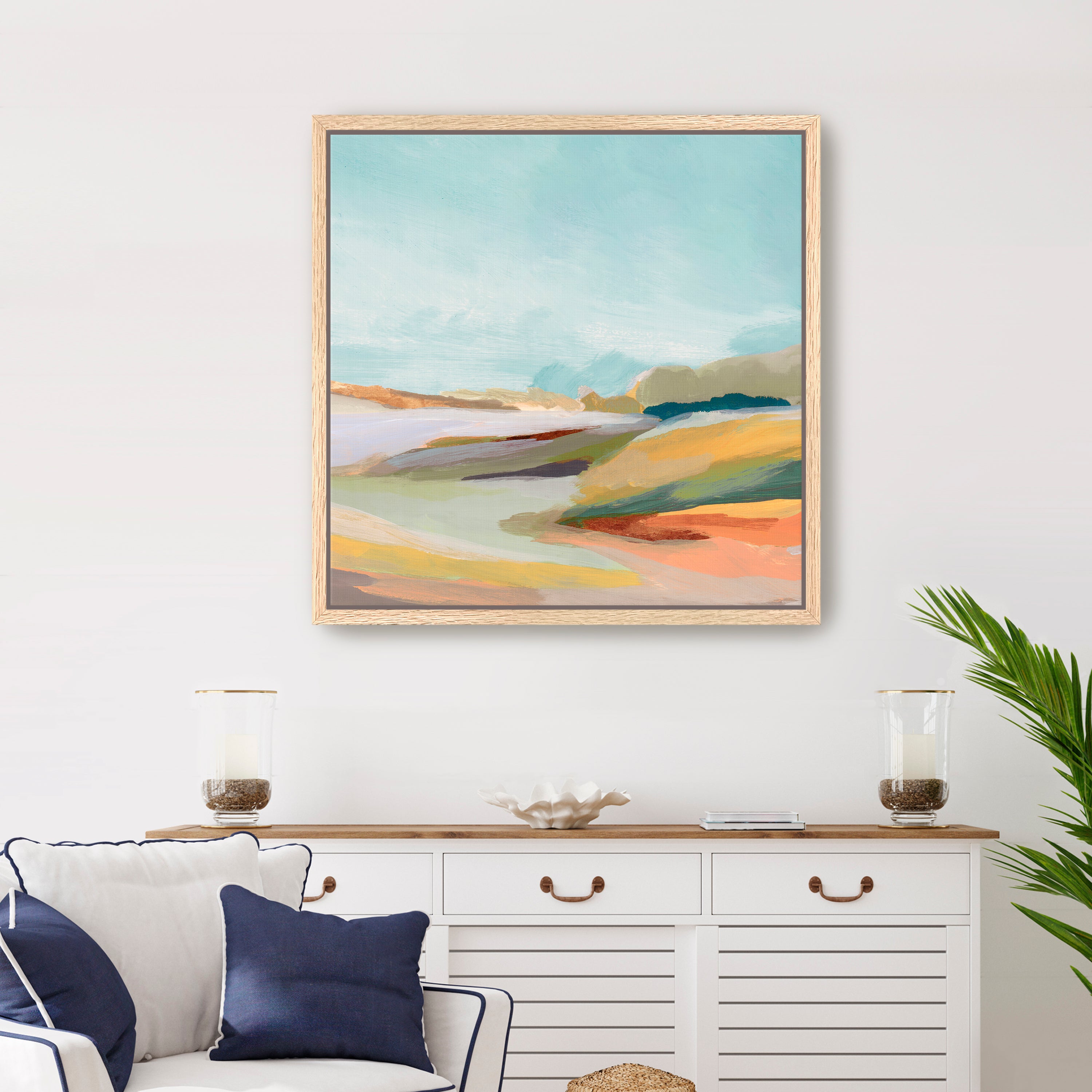 Pastel Horizon and Rolling Hills Canvas Giclee