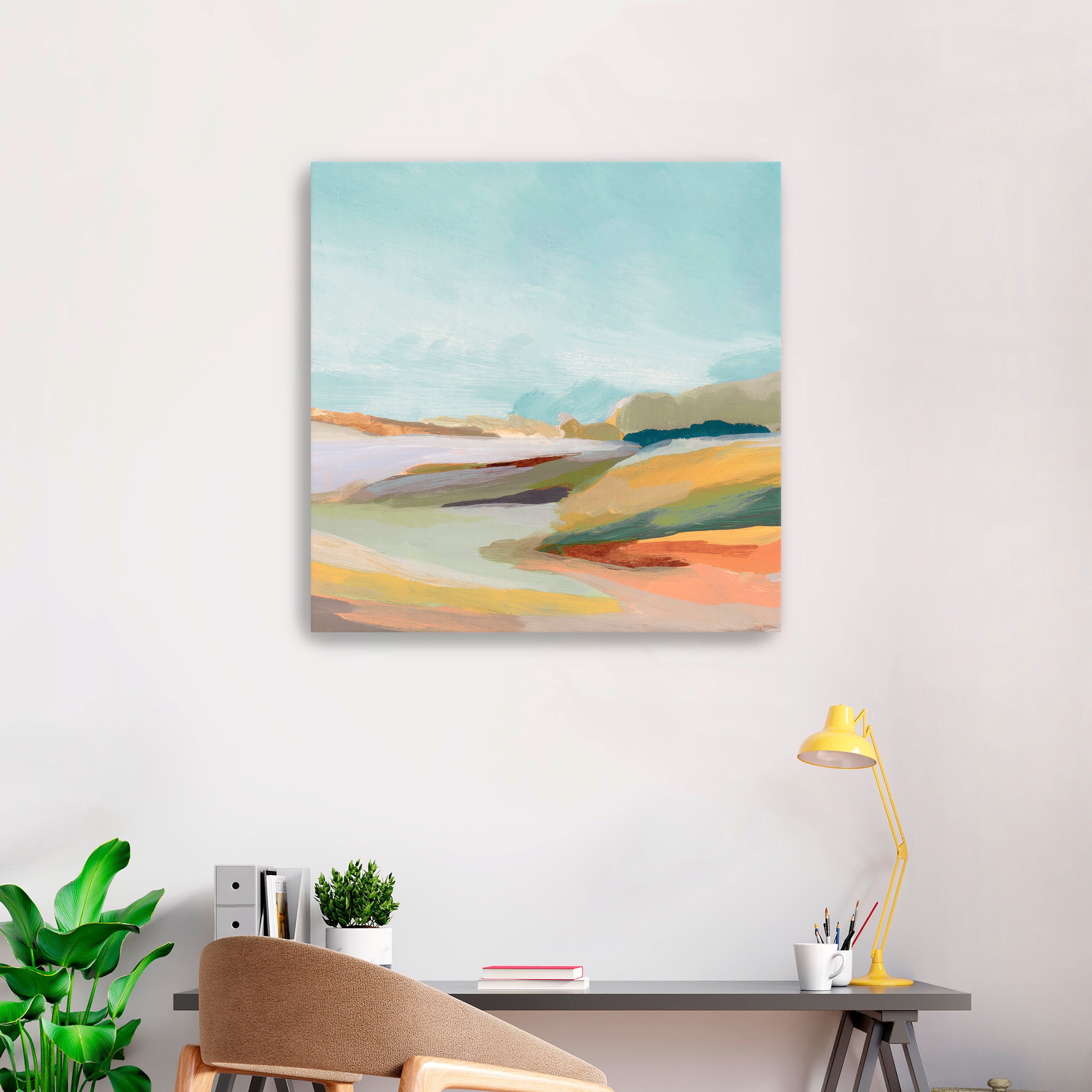 Pastel Horizon and Rolling Hills Canvas Giclee