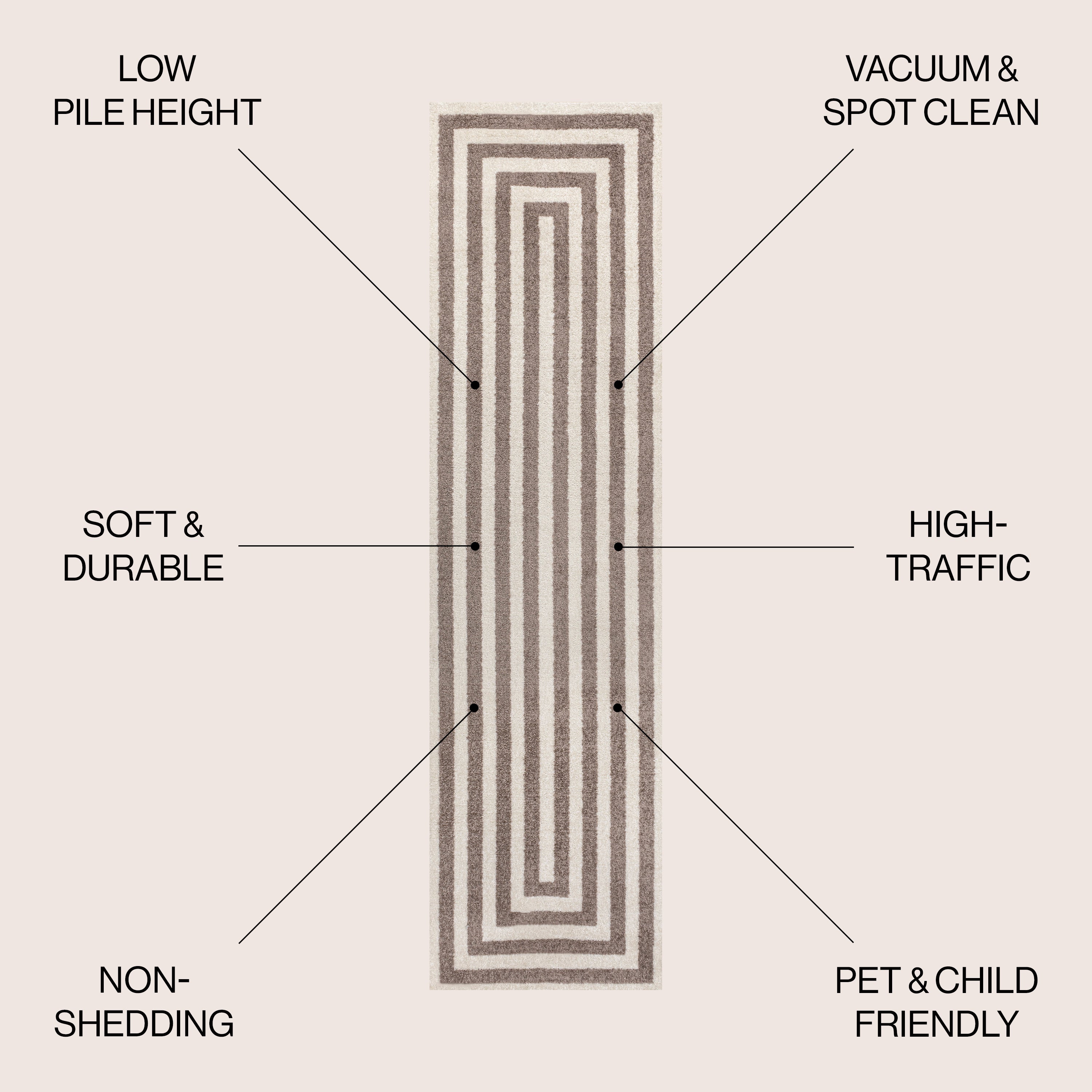 Bandol Modern Classic Mitre Stripe Area Rug