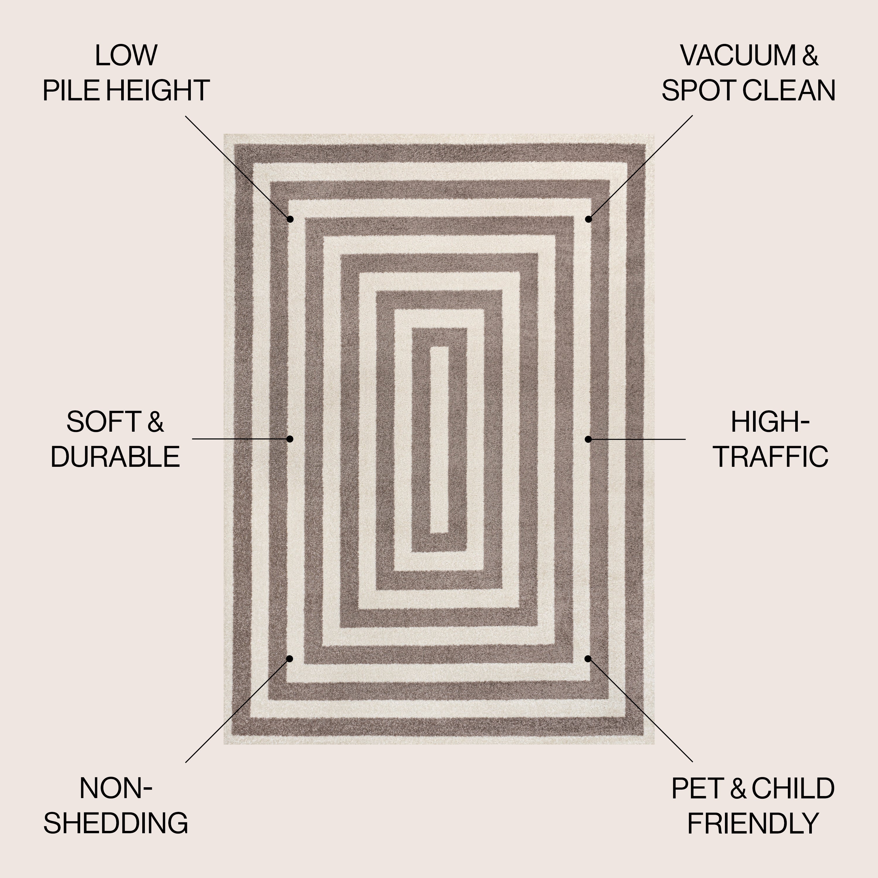 Bandol Modern Classic Mitre Stripe Area Rug