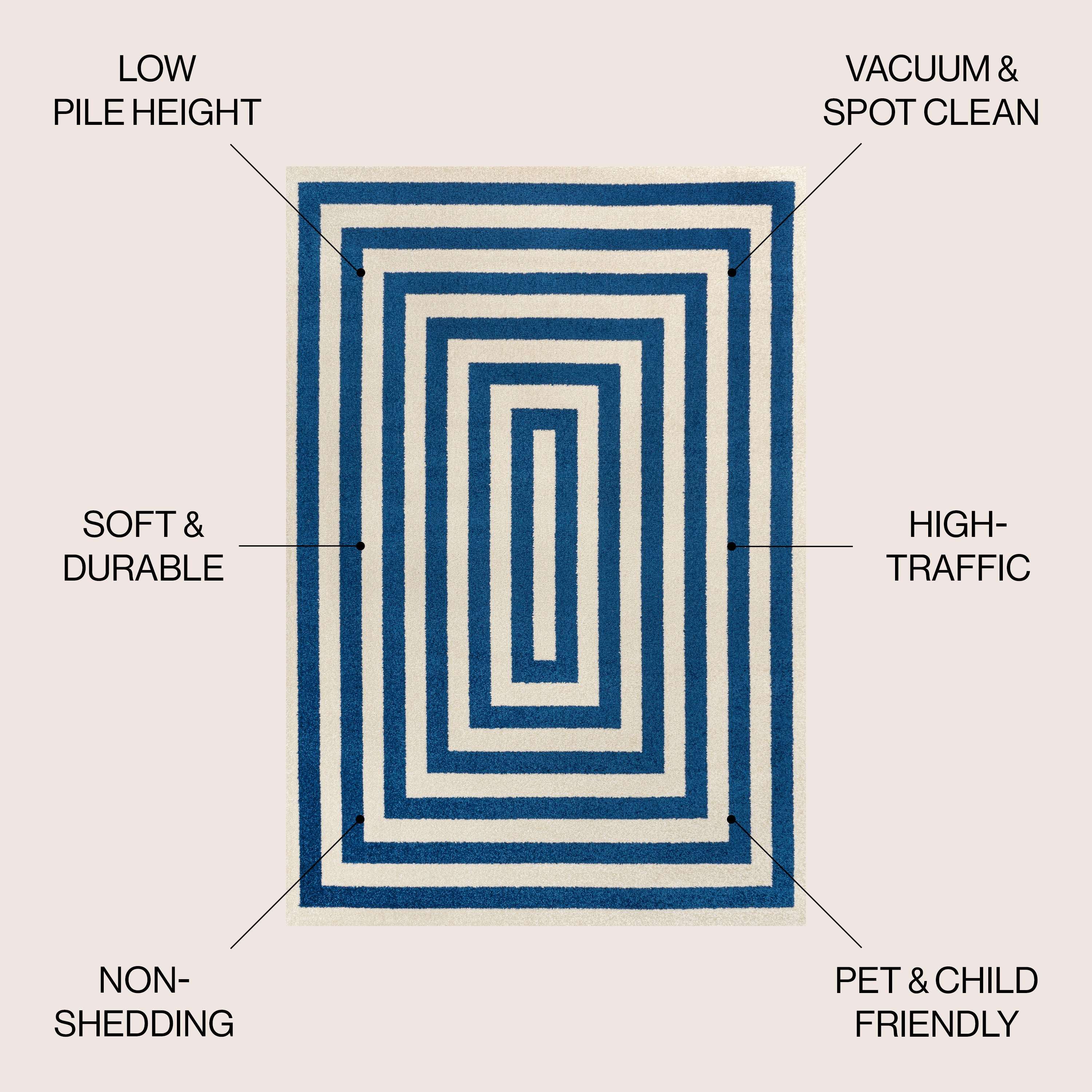 Bandol Modern Classic Mitre Stripe Area Rug
